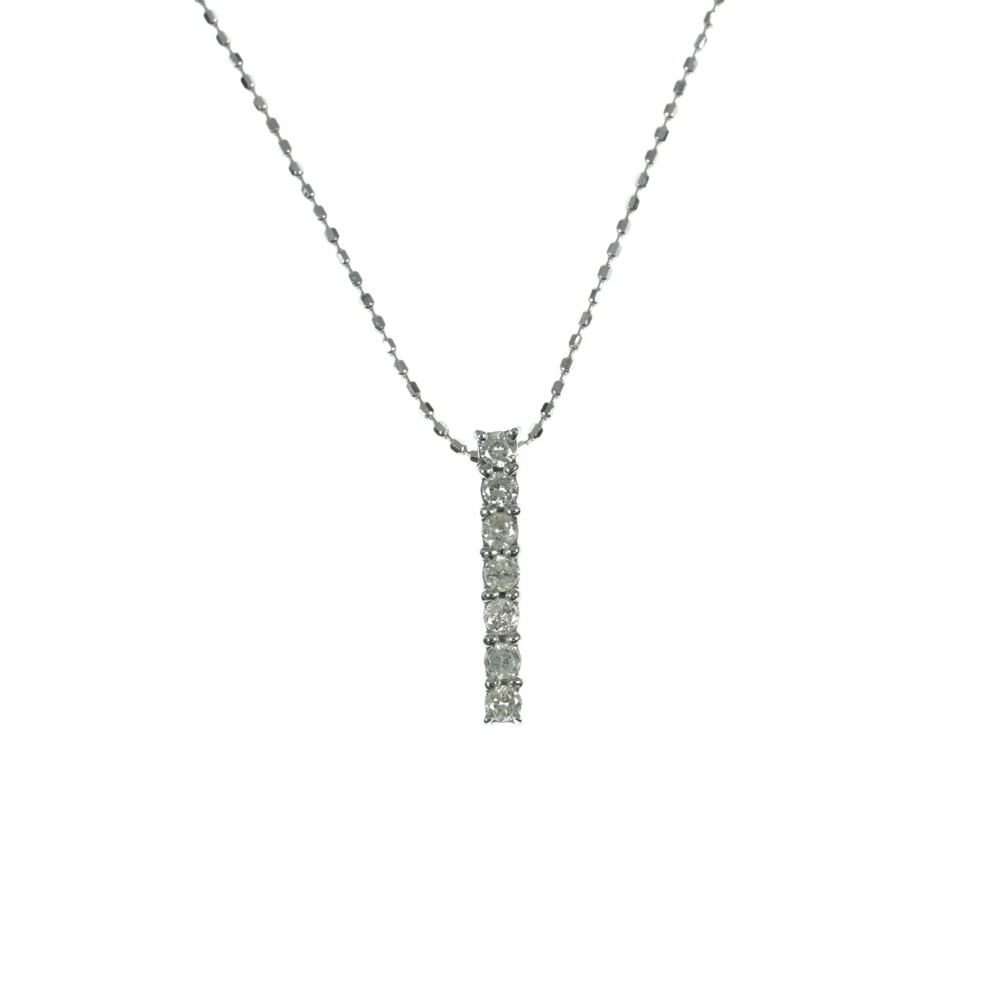K14WG 7P Diamond Necklace