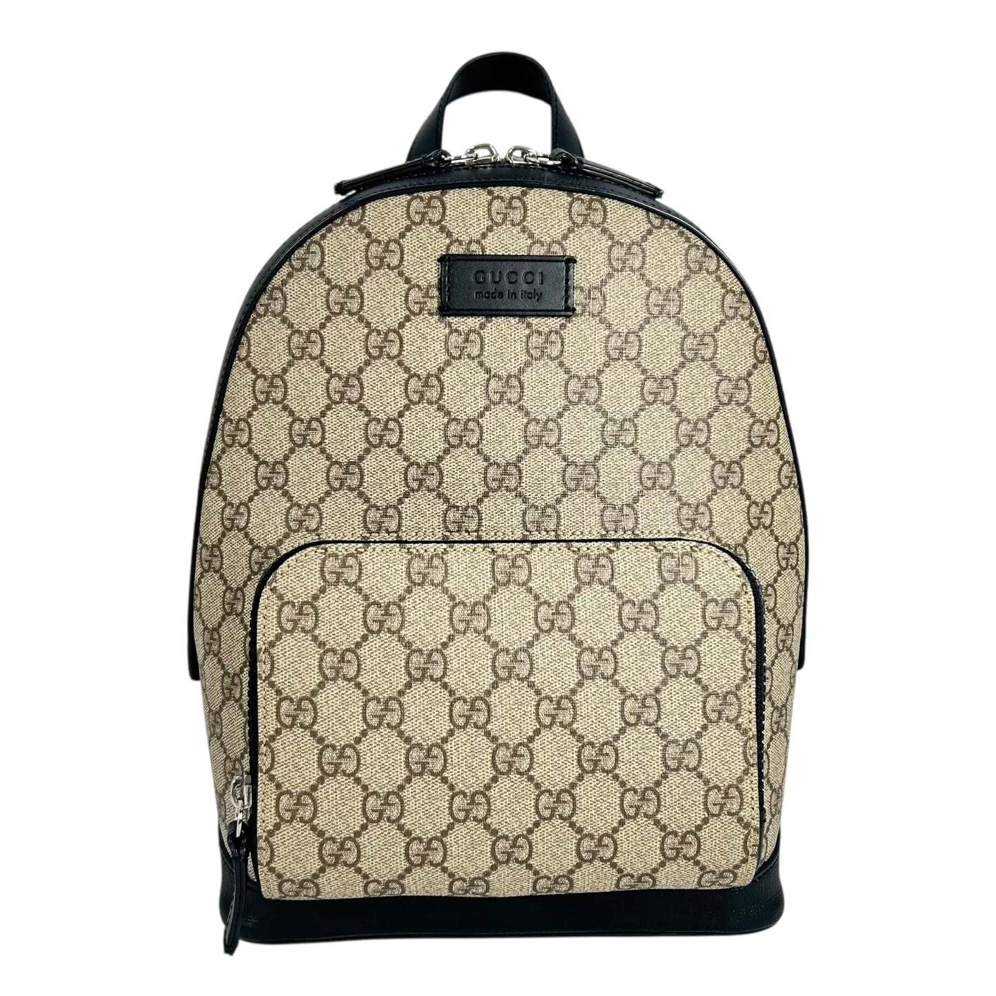 GUCCI GG Supreme Canvas Small Backpack - Beige Black