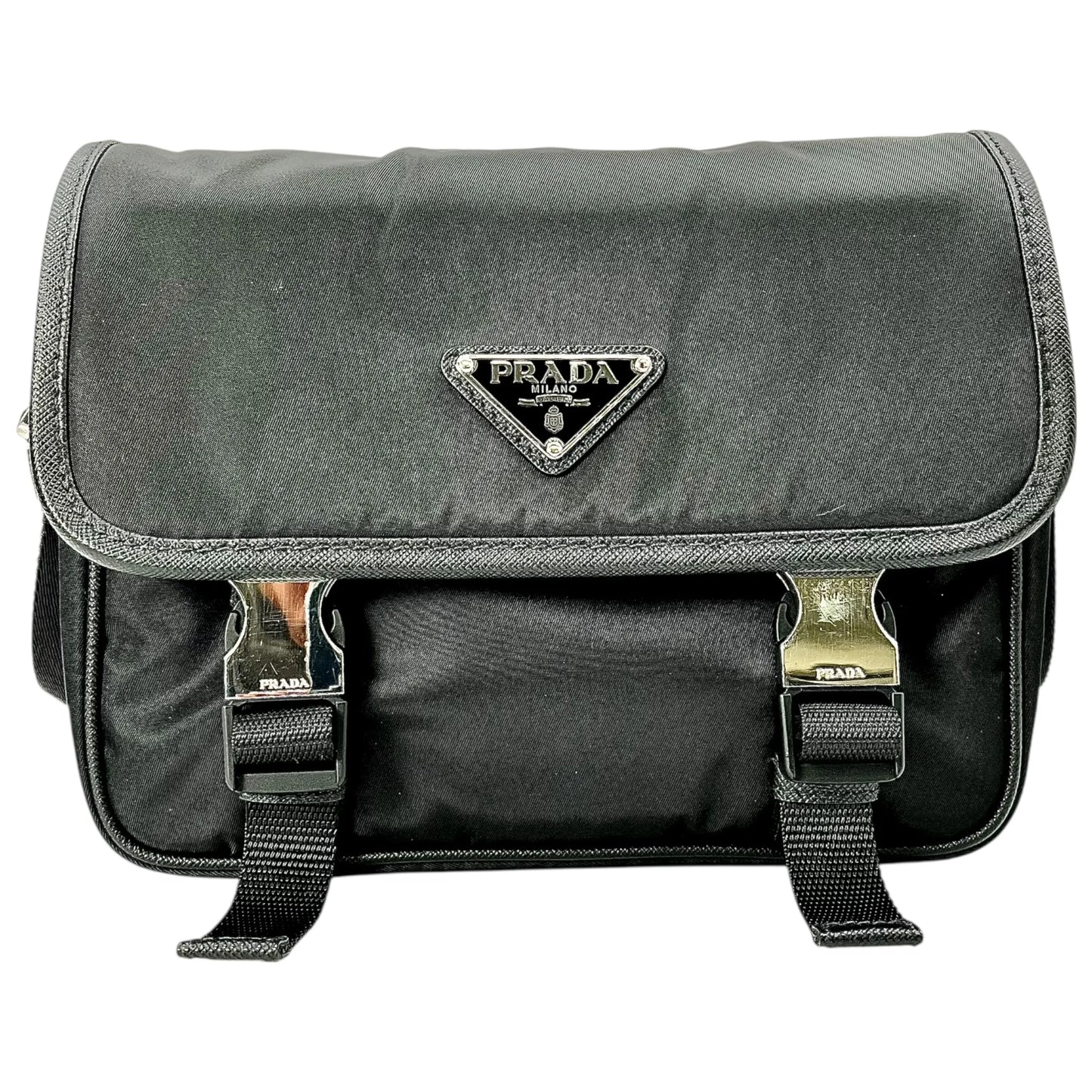 PRADA Re-Nylon Shoulder Bag with Pouch - Black