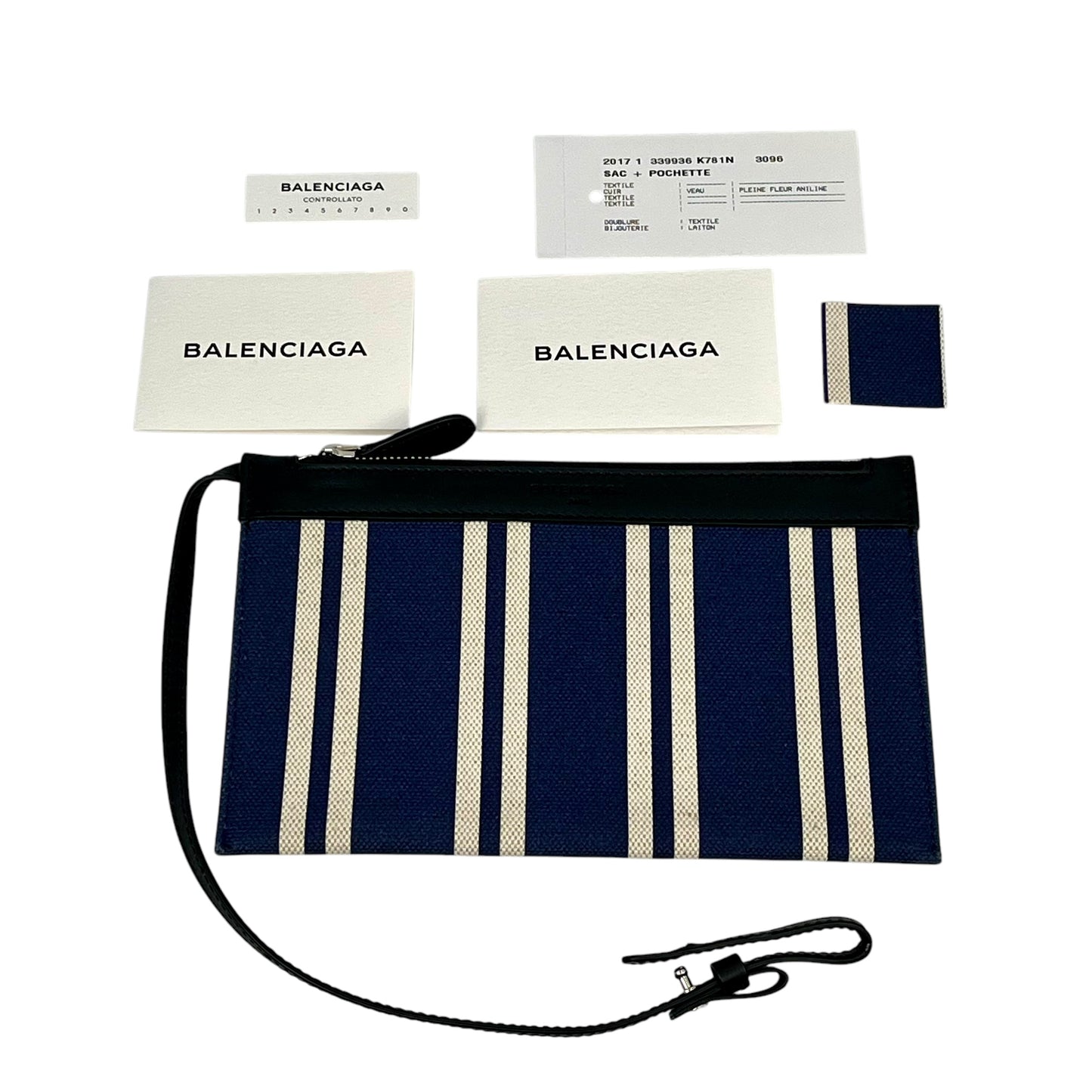 BALENCIAGA Stripe Navy Cabas