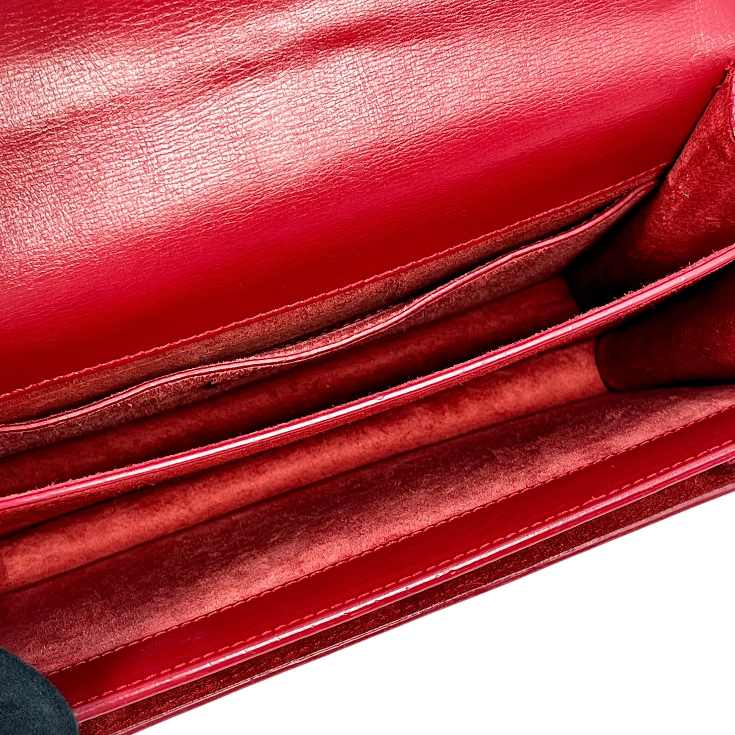 Salnt Laurent Sunset Leather Chain Shoulder Bag Red