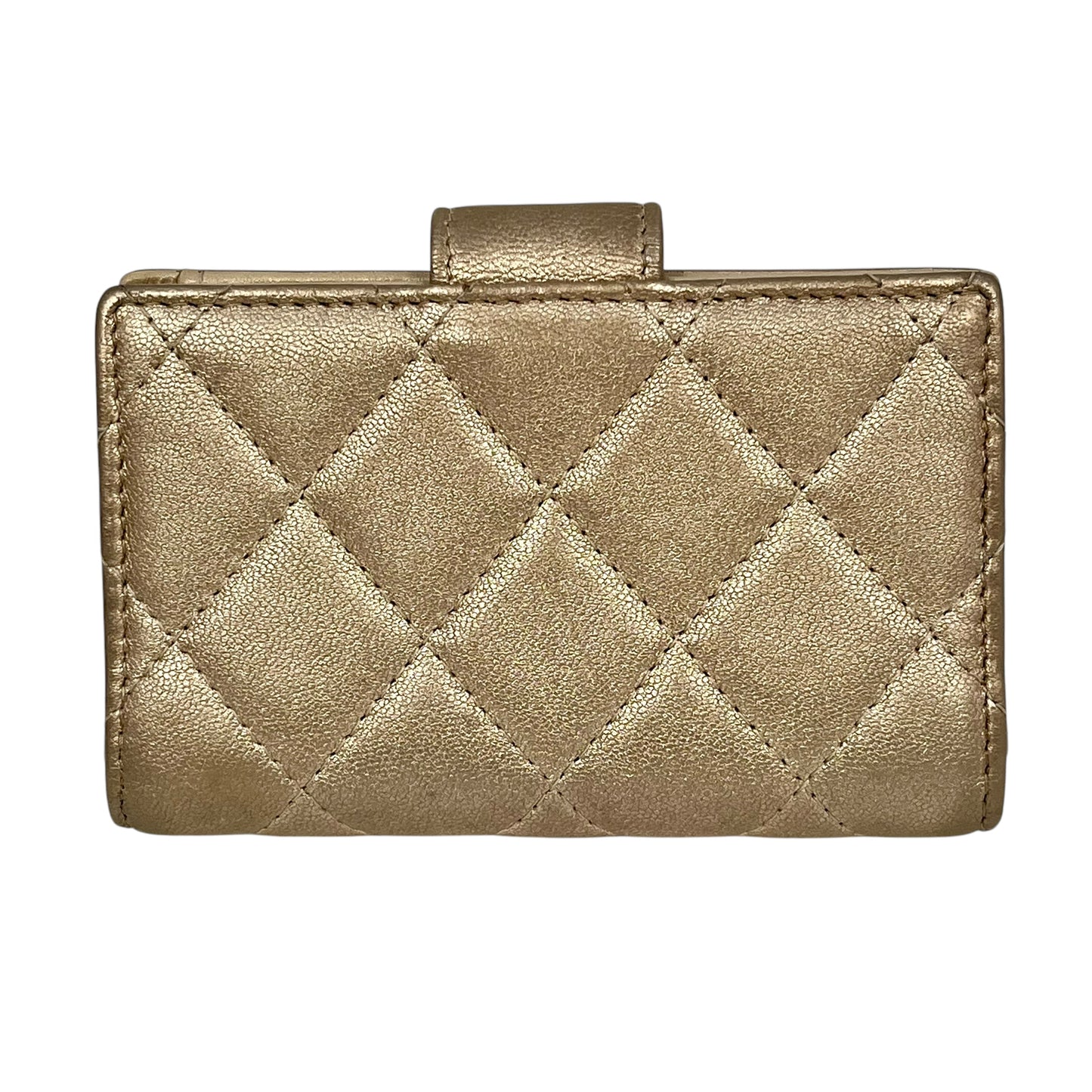 CHANEL Matelasse Caviar Skin Metallic Bi-fold wallet