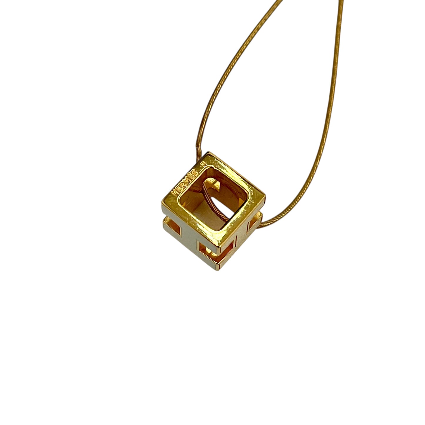 Hermès H Cube Necklace White