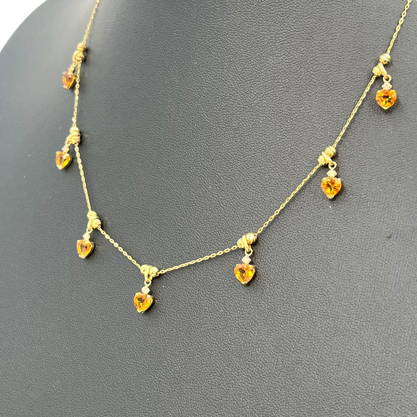 Diamond and Peridot Stones Necklace Yellow Gold