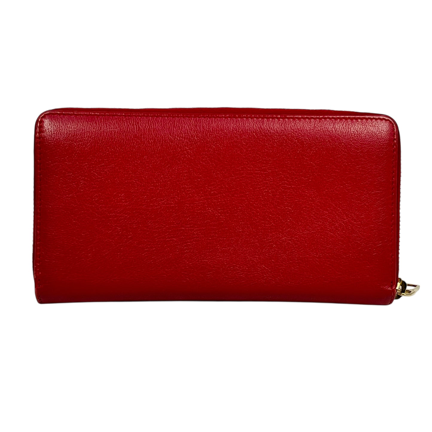 Saint Laurent YSL Logo Leather Round Zip Long Wallet - Red
