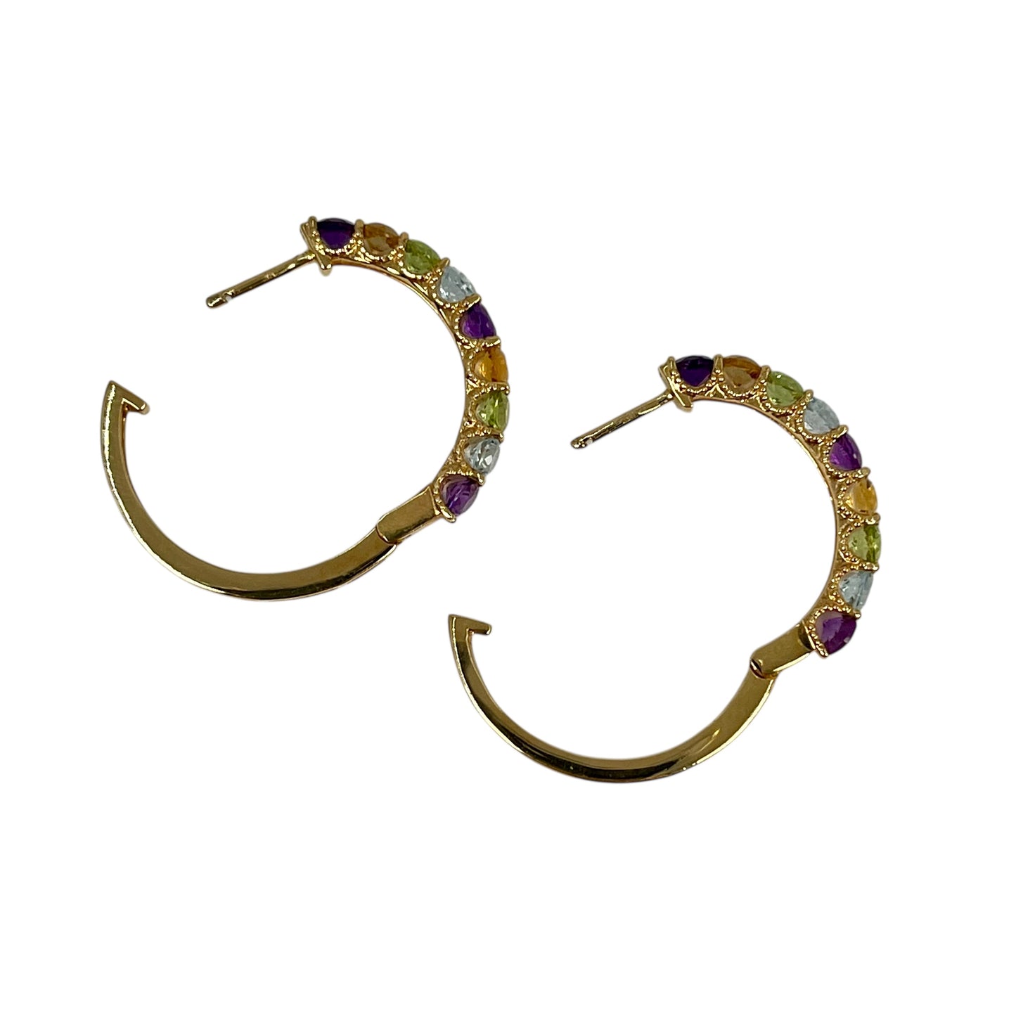 K18 Rainbow 1.500cts Gemstone Earrings