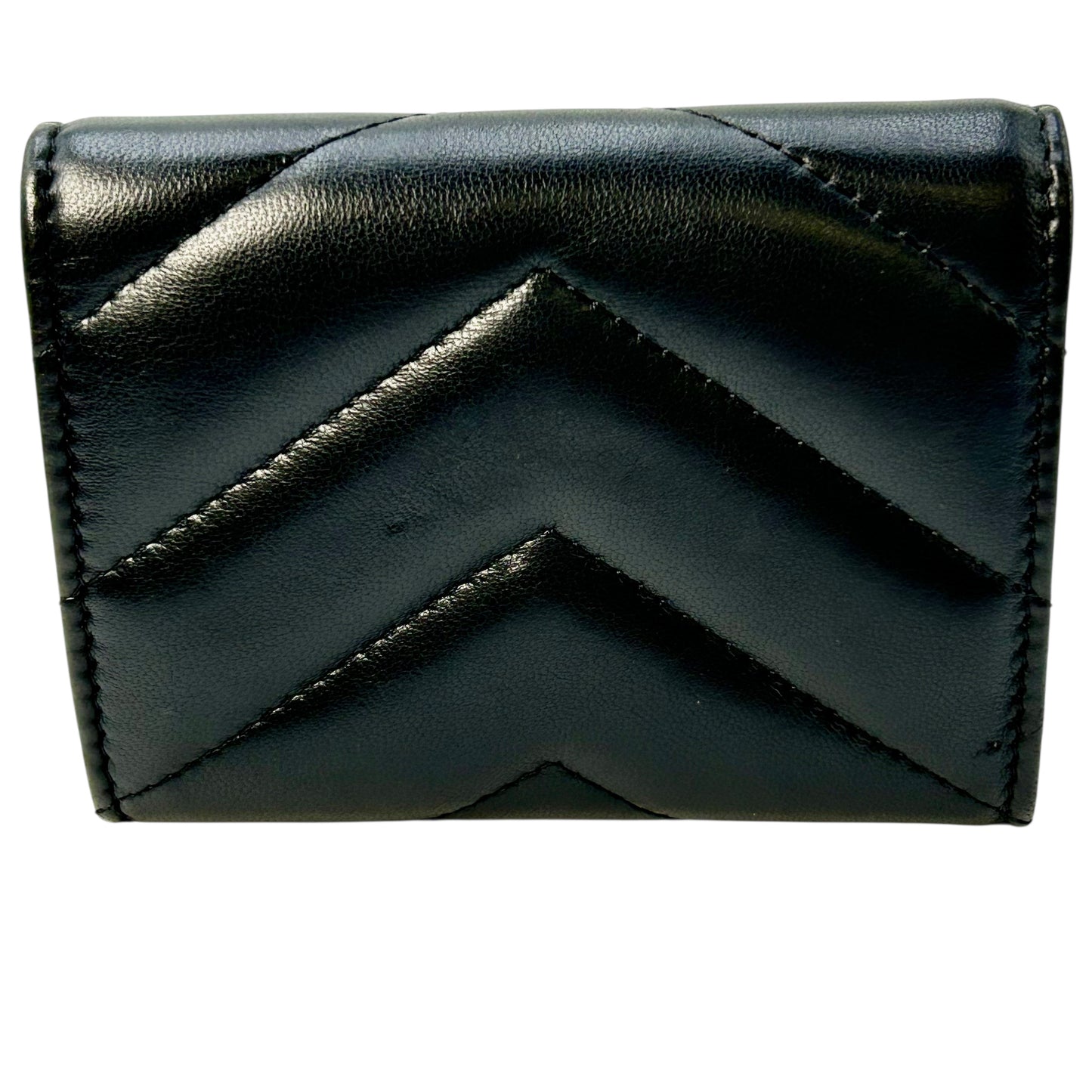 CHANEL V-Stich Lambskin Card Case Compact Wallet - Black