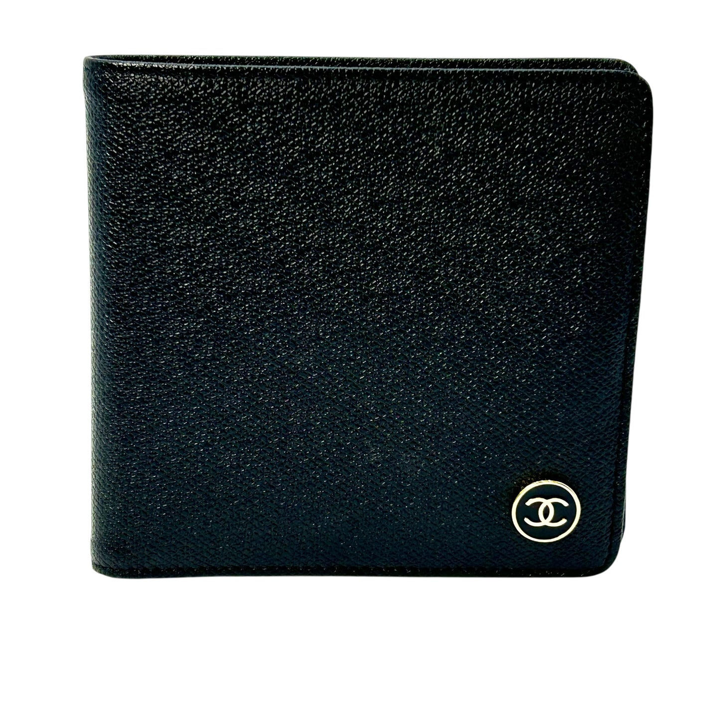 CHANEL Coco Button Compact Wallet - Black