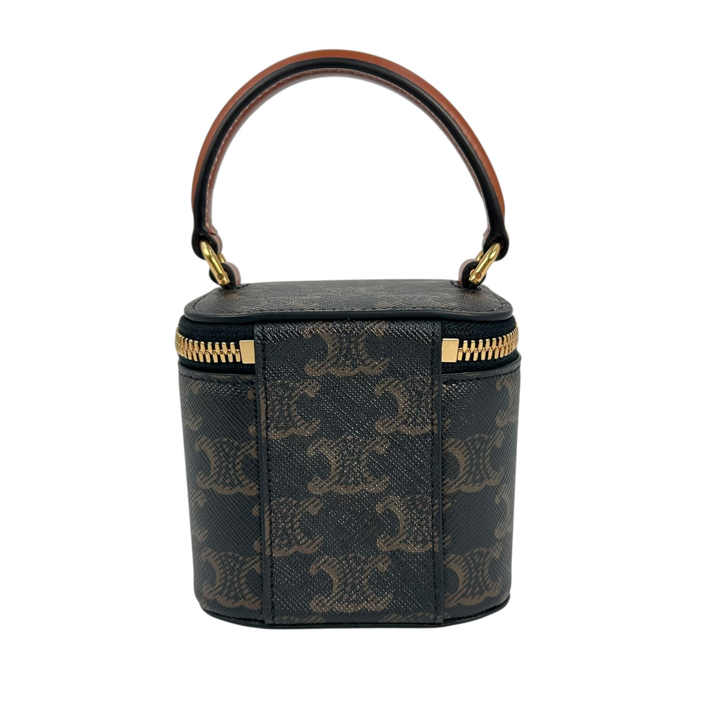 CELINE Mini Vanity Case in Triomphe Canvas & Calfskin Mini Bag