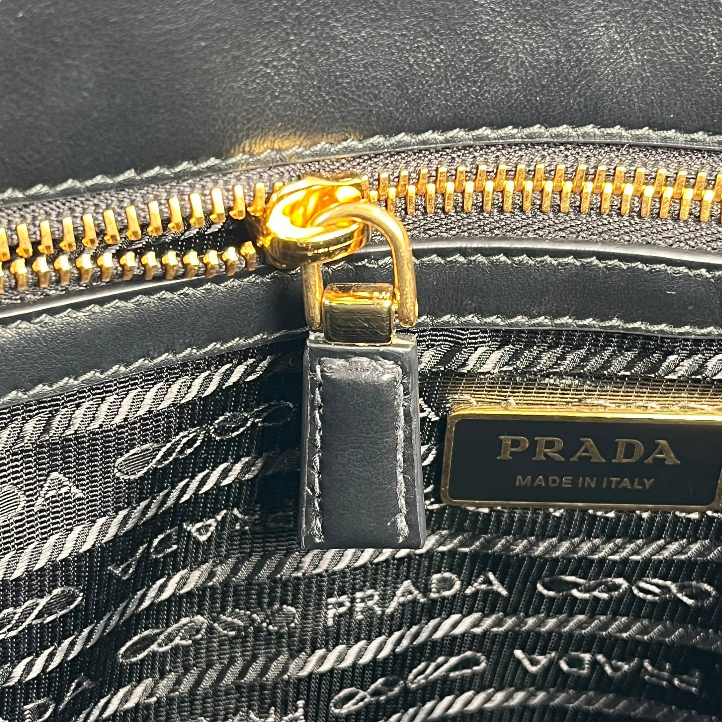 PRADA Soft Calf Leather 2way Tote Bag Shoulder Bag - Black
