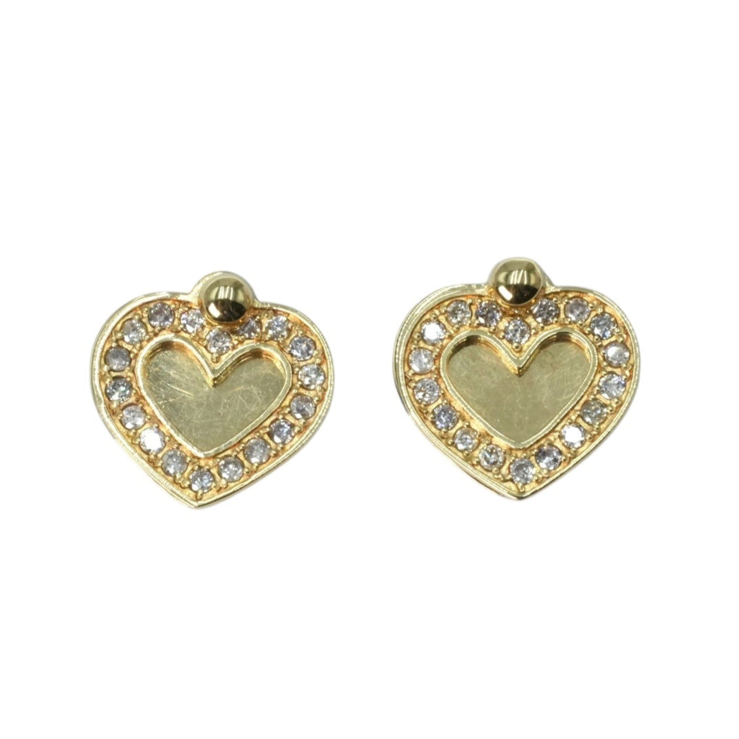 K18 Yellowgold Diamond Heart Earring