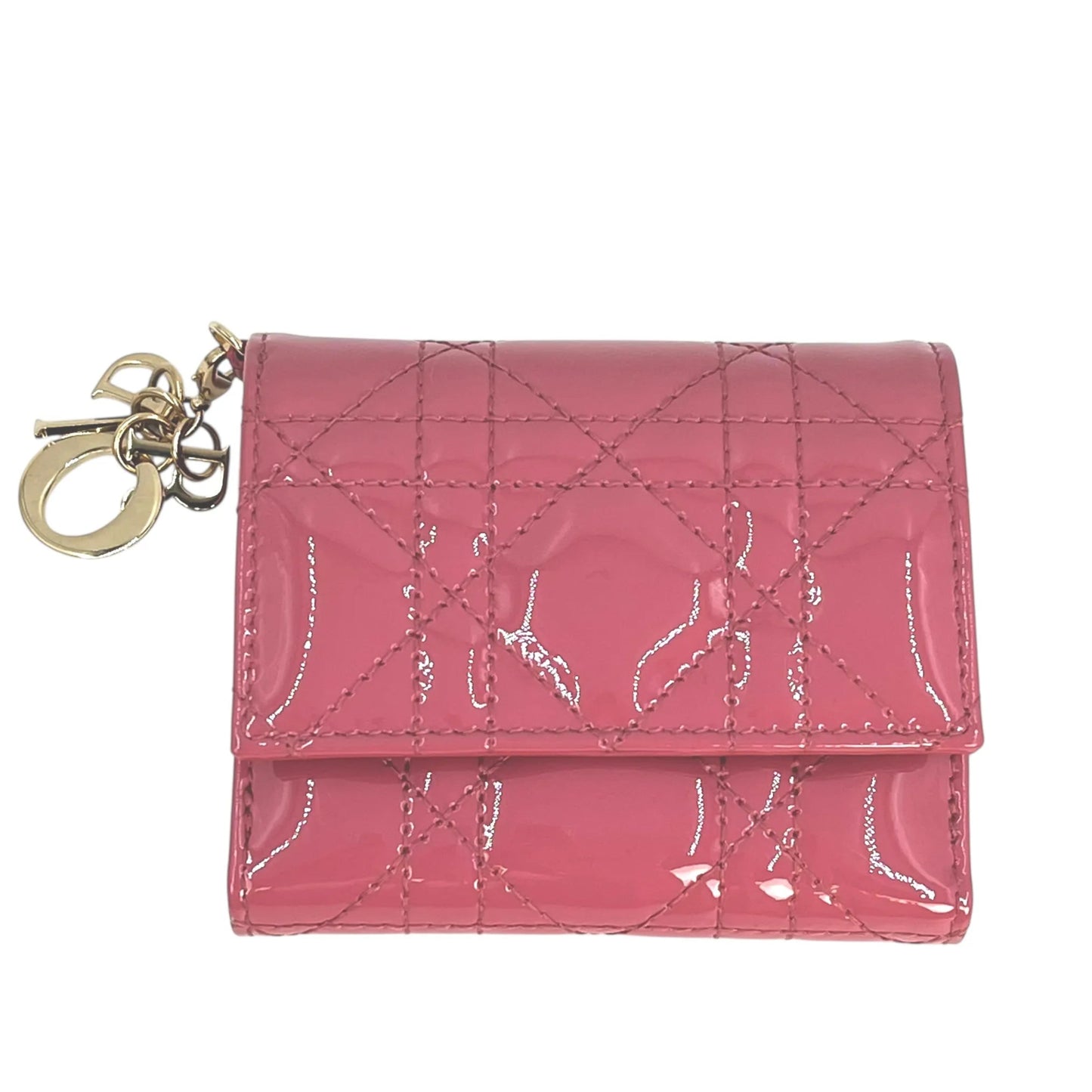 Dior Lady Dior Lotus Compact Wallet - Pink