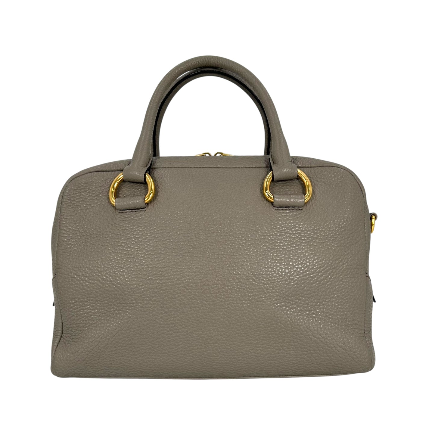 PRADA Vitello Leather Hand Bag - Gray