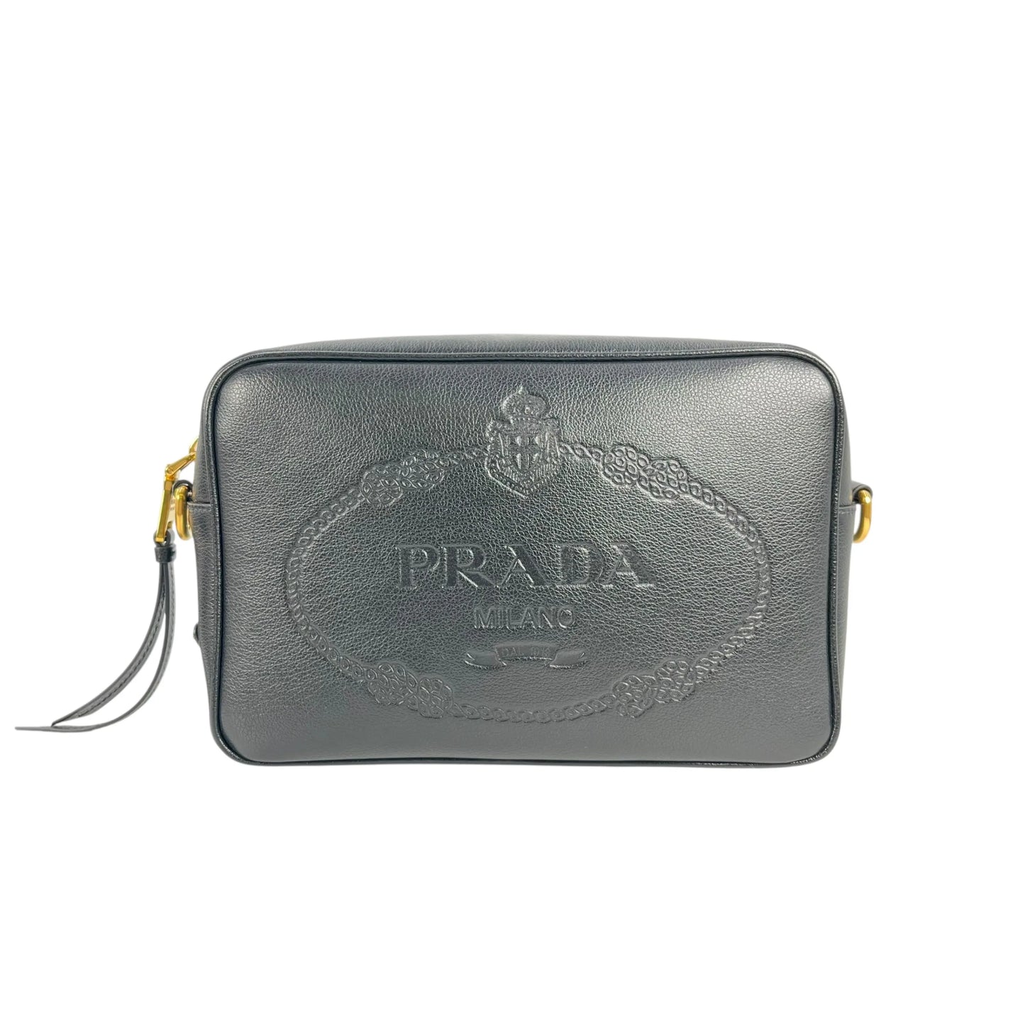 PRADA Saffiano Leather Shoulder Bag - Black