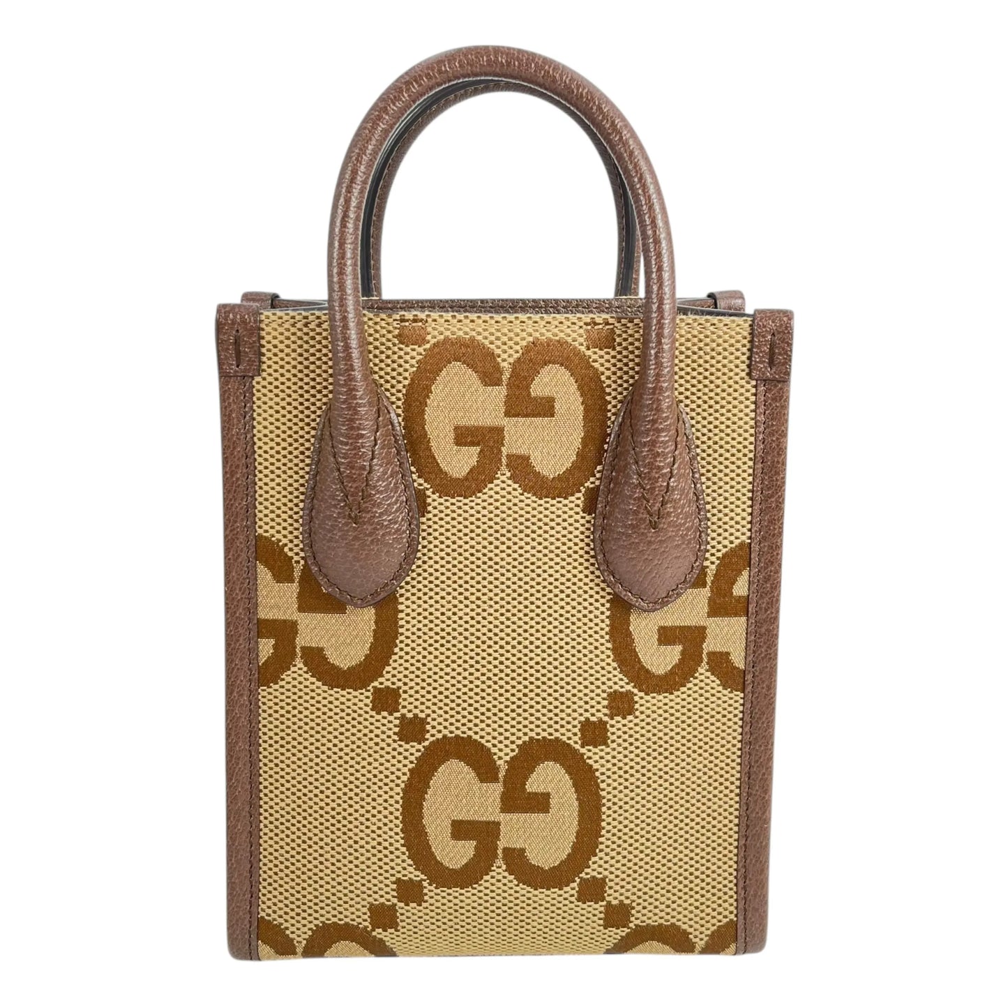 GUCCI Jumbo GG Mini Hand Bag Shoulder Bag - Brown