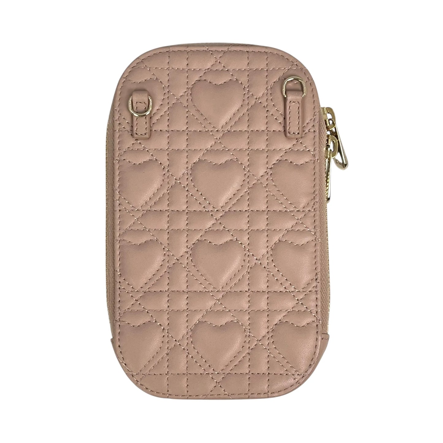 Dior Lady Dior Call’in Phone Case Cannage Lambskin Shoulder Bag - Pink