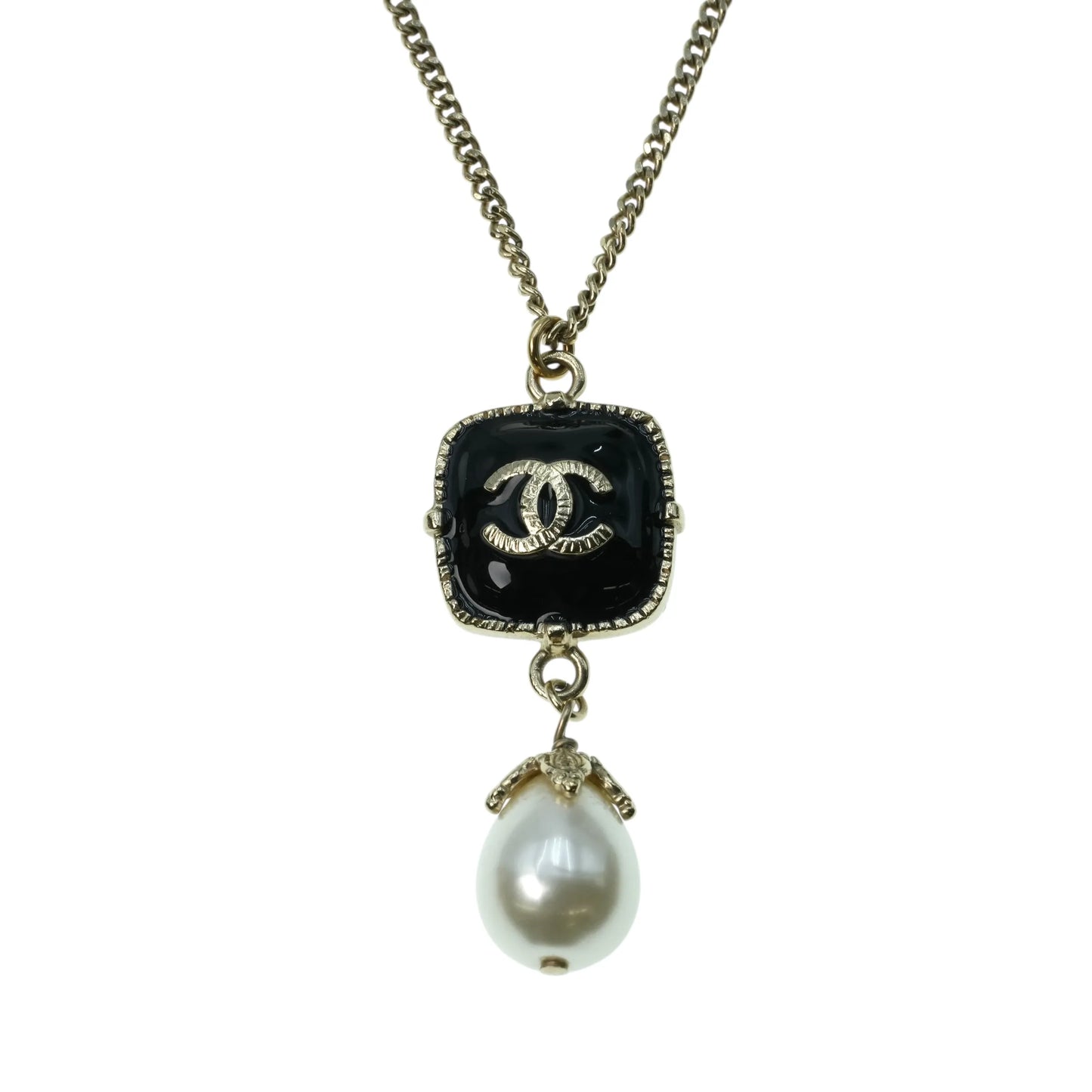 CHANEL CC Logo Fake Pearl Necklace 08A - Gold Plated