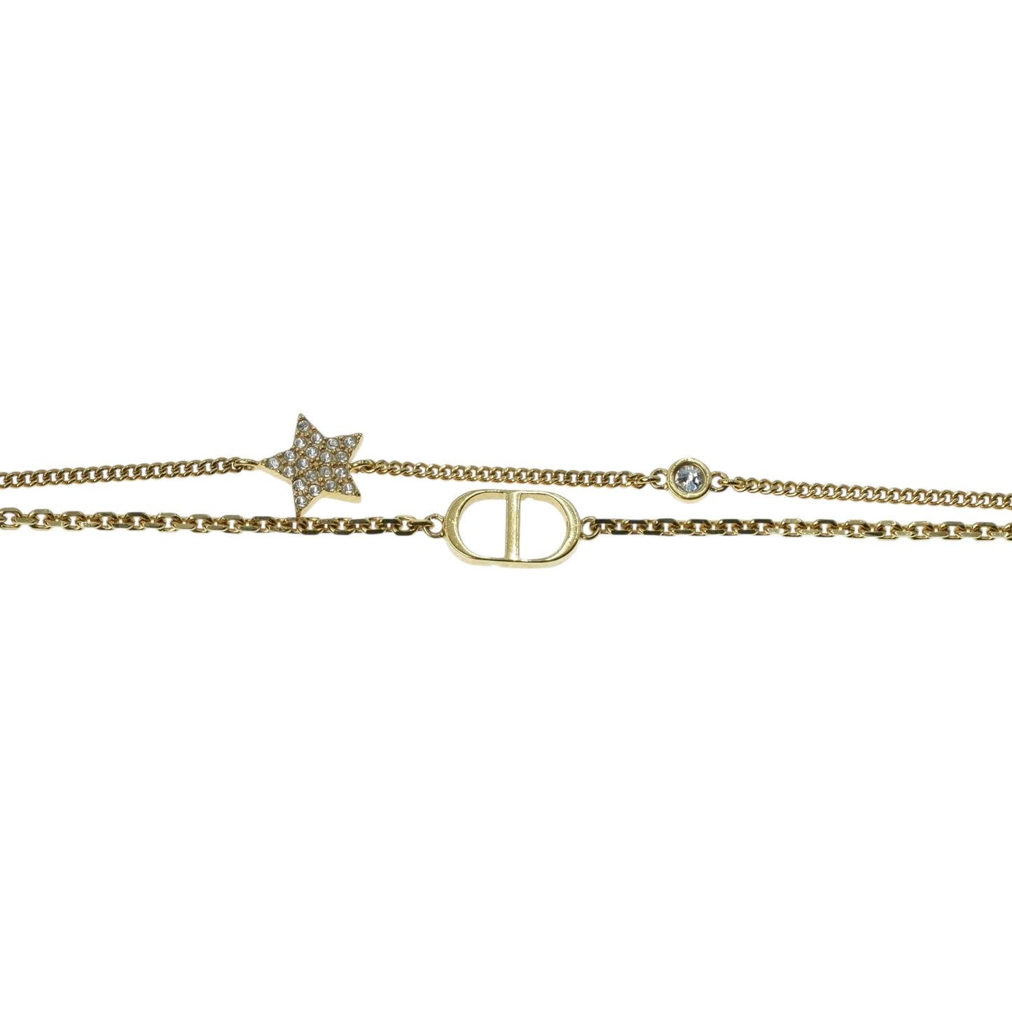 Dior Petit CD Double Bracelet Star Rhinestone - Gold Plated
