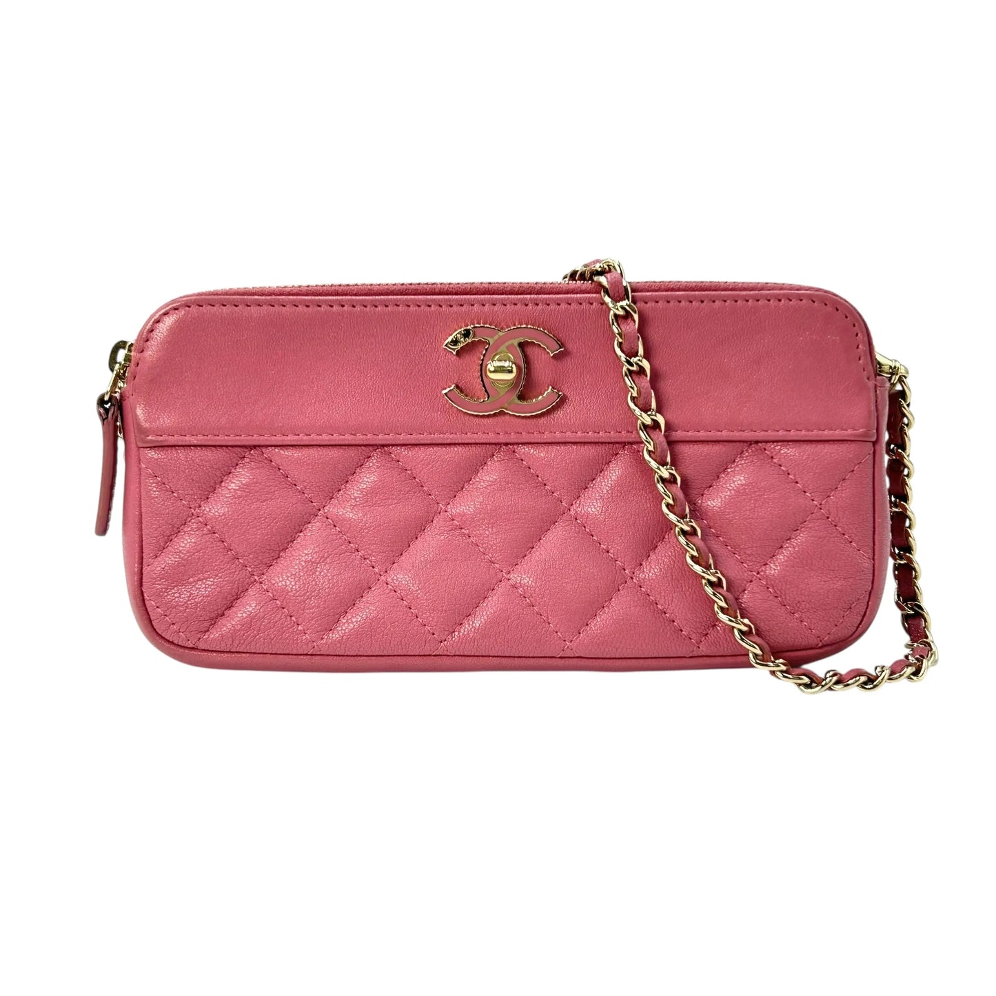 CHANEL Materasse Caviarskin Chain Wallet - Pink - 31343