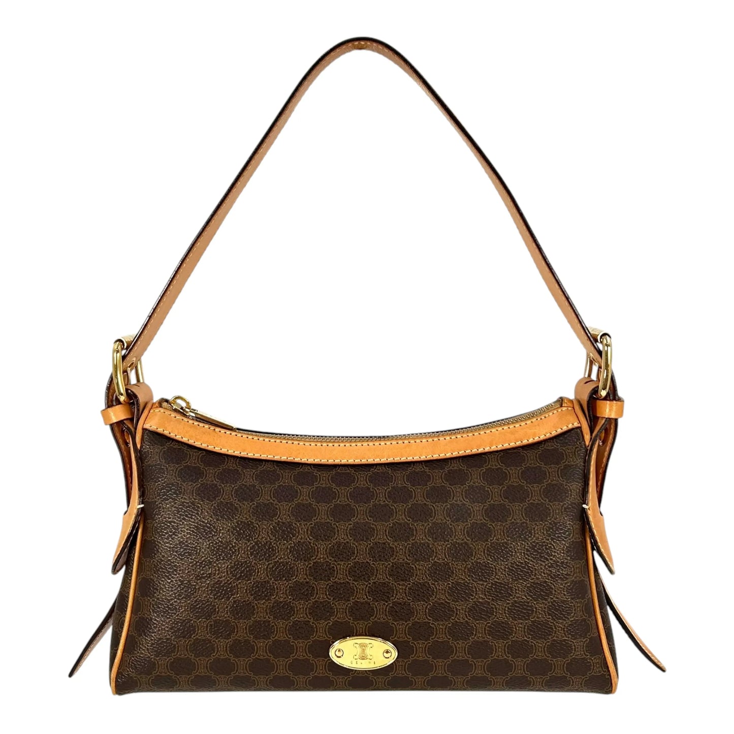 Celine Macadam PVC Canvas One Shoulder Bag Hand Bag - Brown