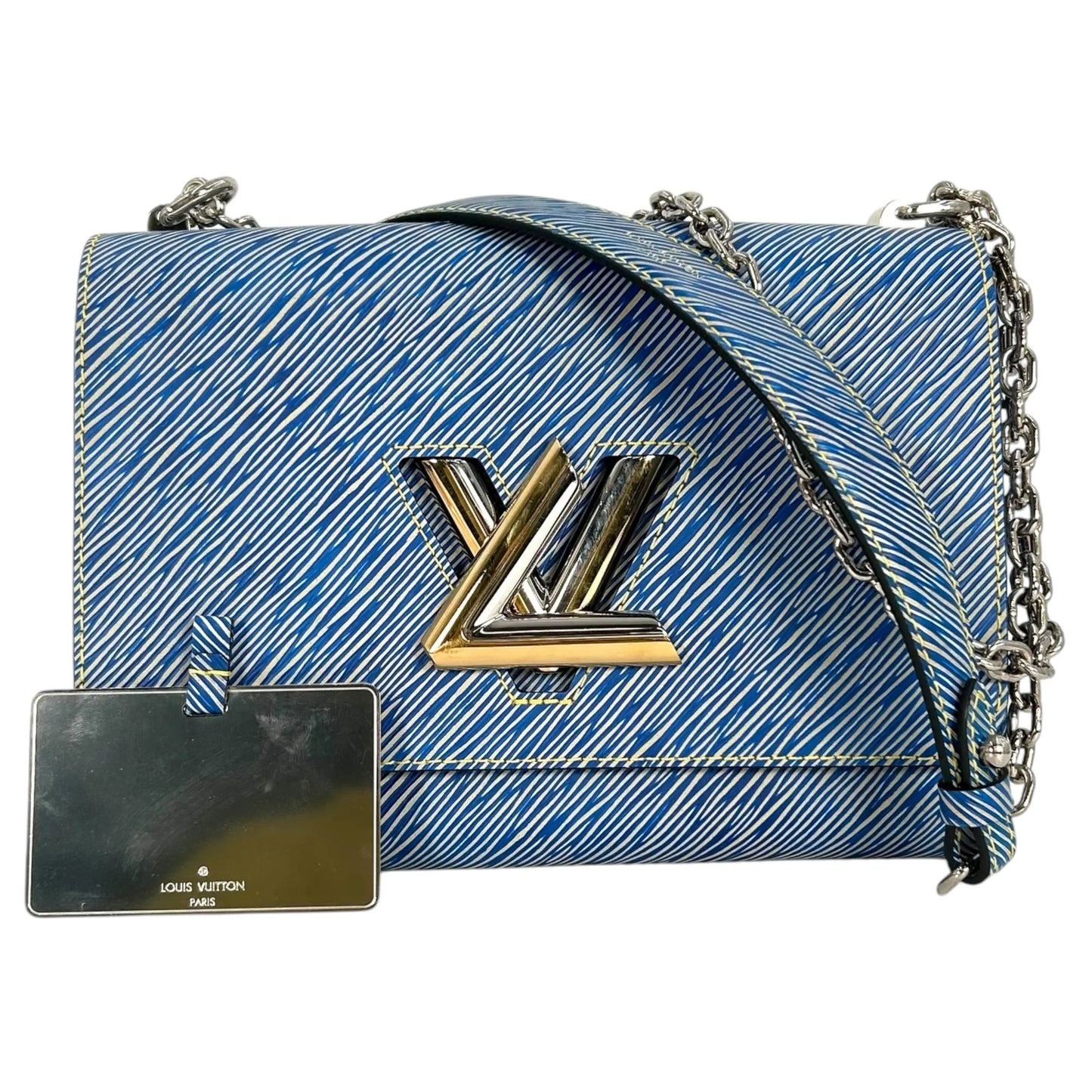 Louis Vuitton Twist MM Epi Leater Light Denim Shoulder Bag - Blue