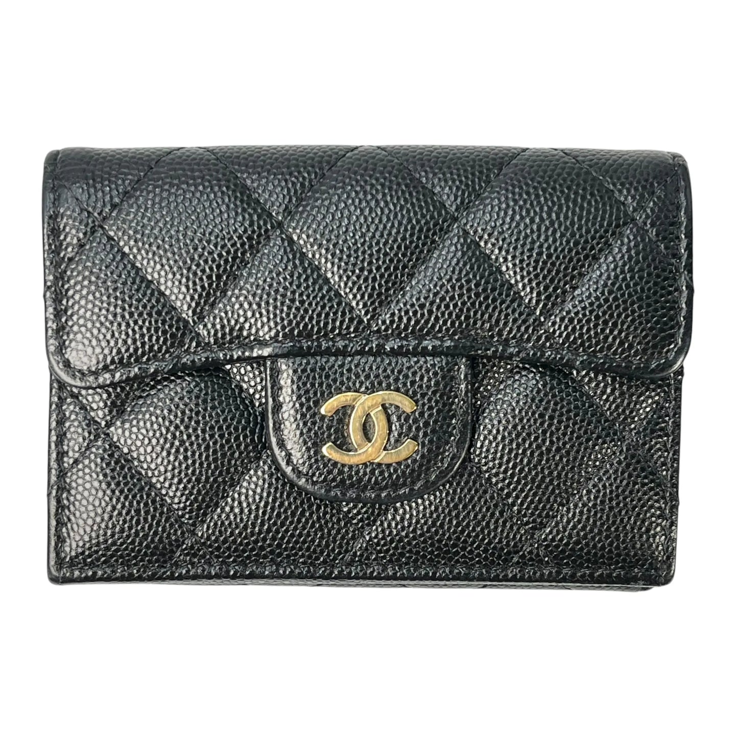 CHANEL Classic Small Flap Compact Wallet Caviar Skin - Black