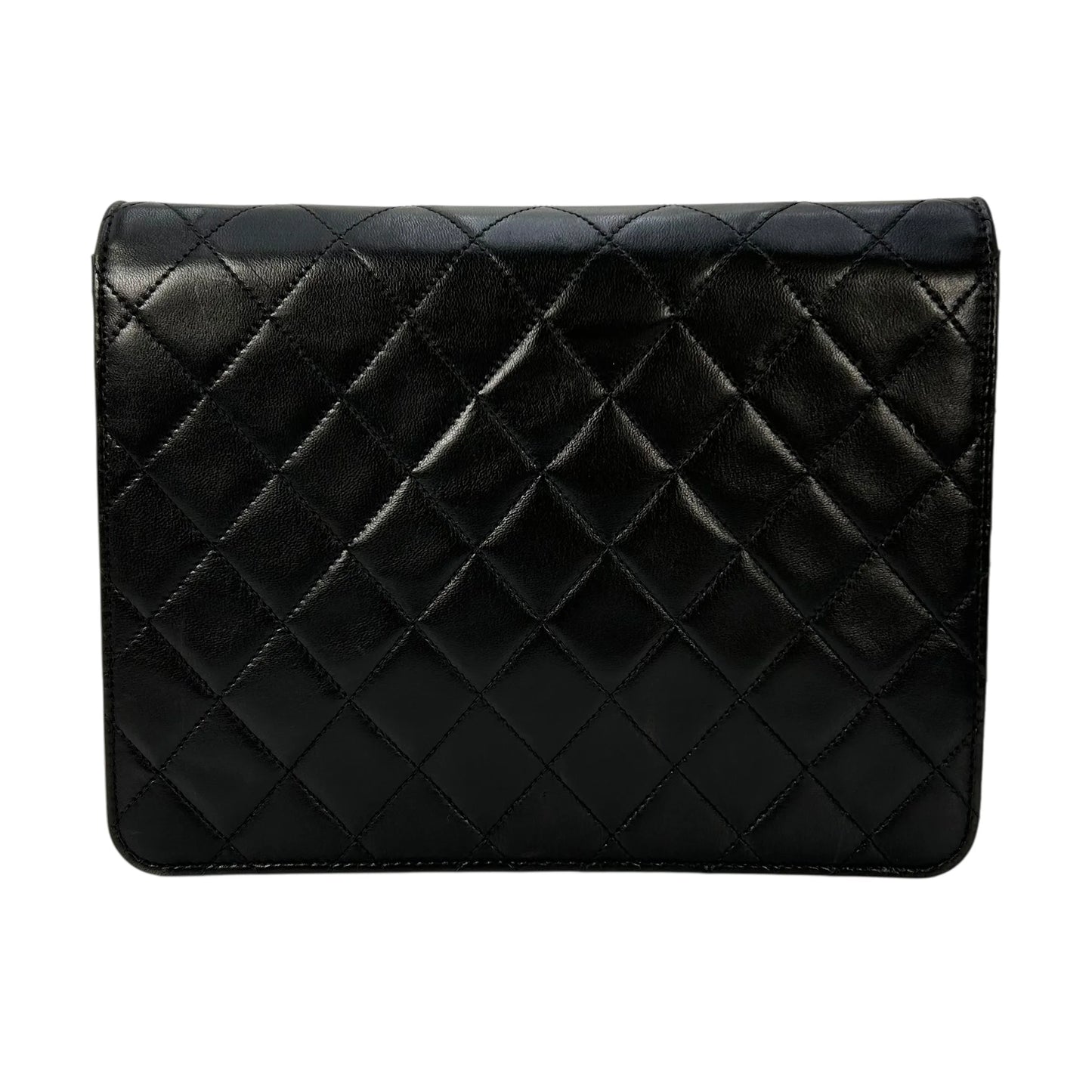 CHANEL Matelasse Lambskin Chain Shoulder Bag - Black