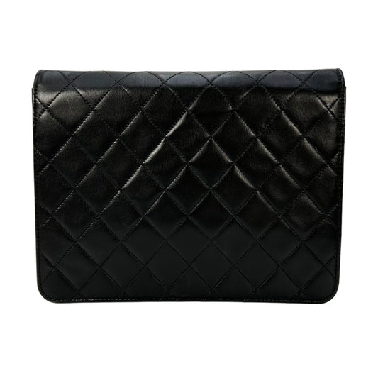 CHANEL Matelasse Lambskin Chain Shoulder Bag - Black