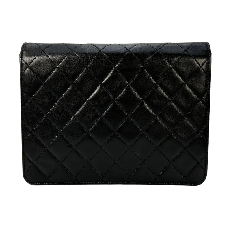 CHANEL Matelasse Lambskin Chain Shoulder Bag - Black