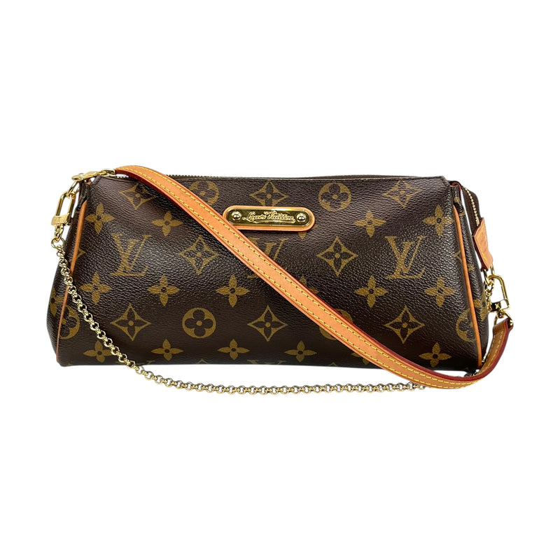LOUIS VUITTON Eva Clutch Monogram Canvas Shoulder Bag - Brown
