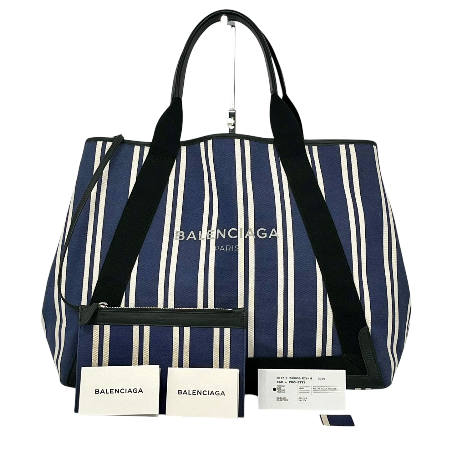 BALENCIAGA Stripe Navy Cabas