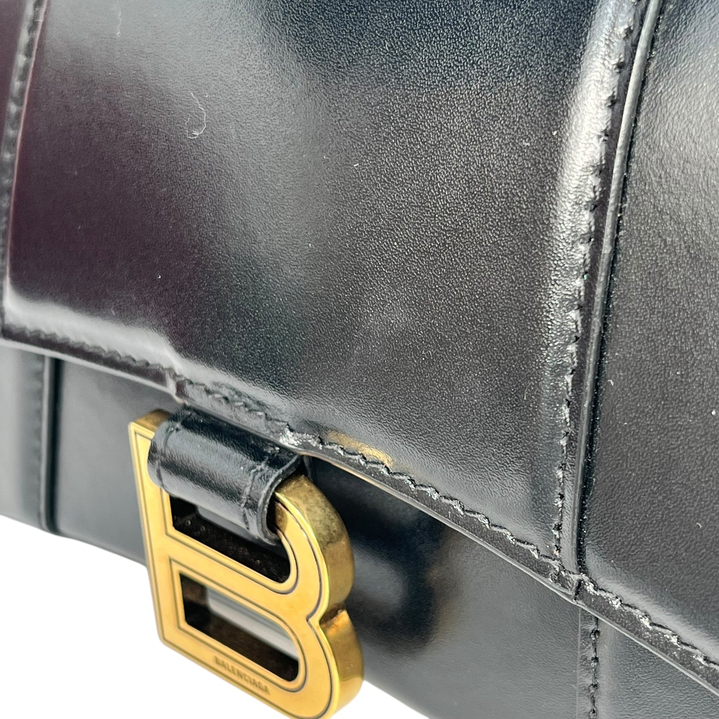 BALENCIAGA Hourglass Hand Bag 2way Black