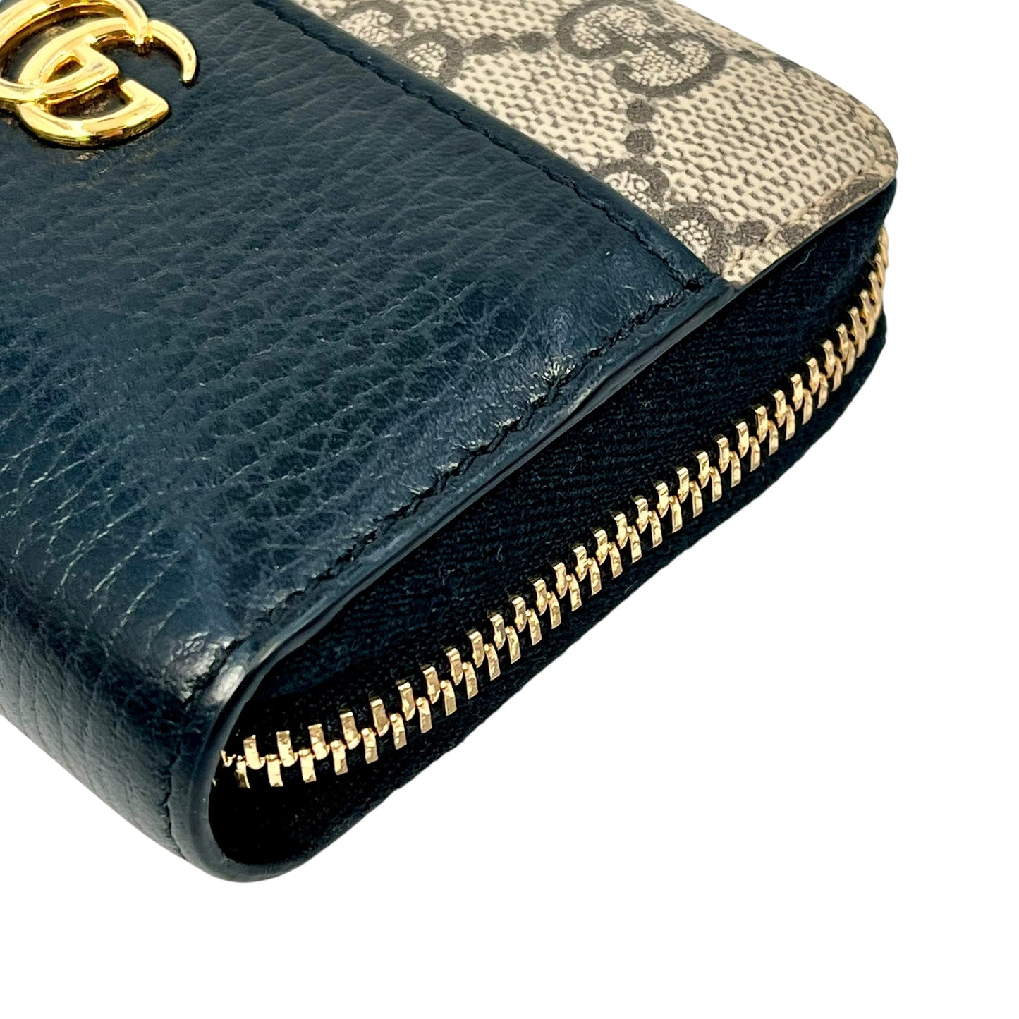 GUCCI GGsupreme×Leather Compact wallet