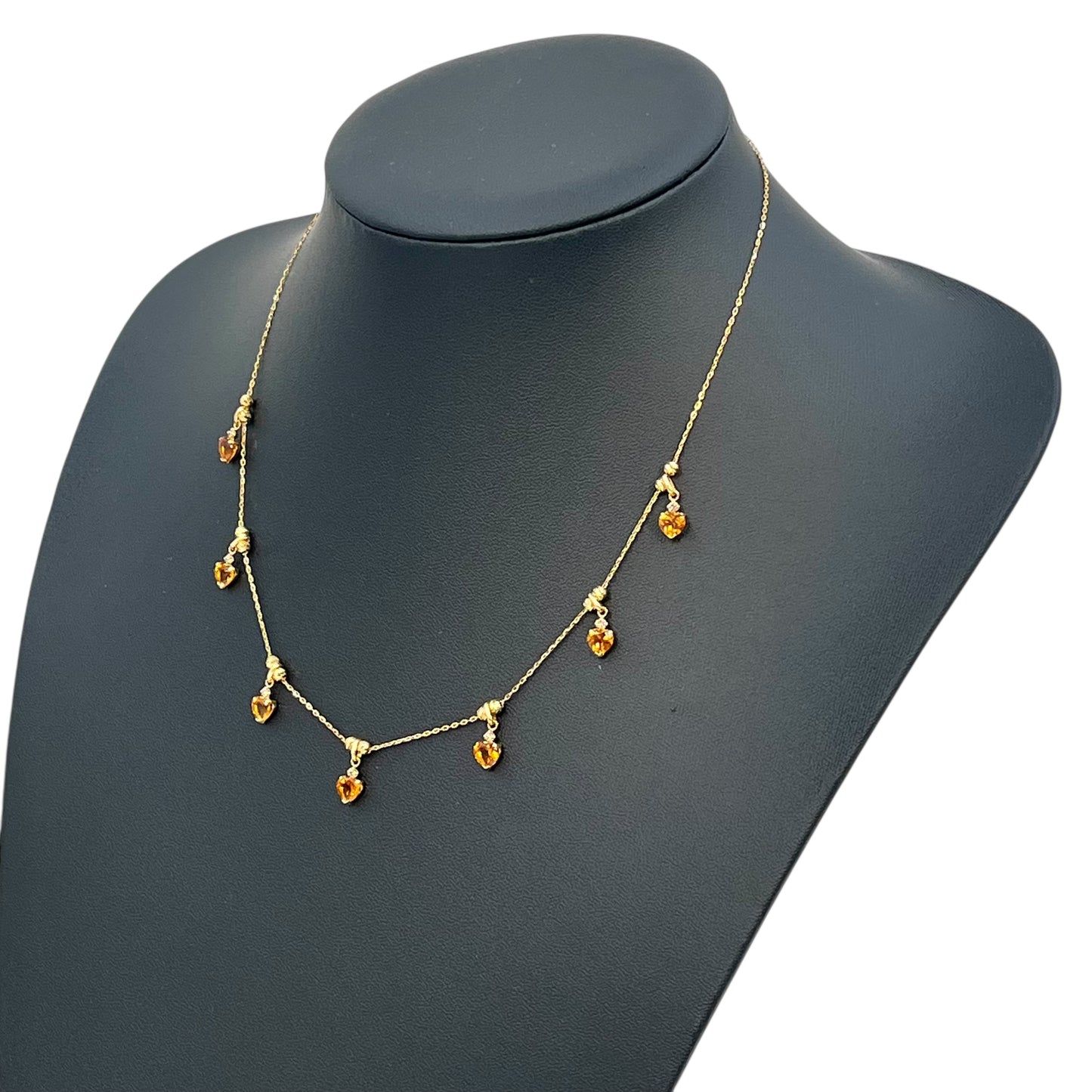 Diamond and Peridot Stones Necklace Yellow Gold
