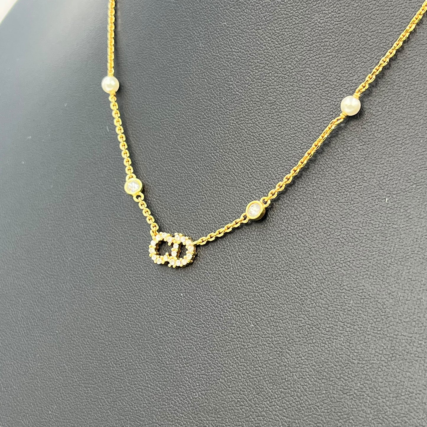 Dior Clair D Lune Necklace Metal Resin Pearl and Crystal