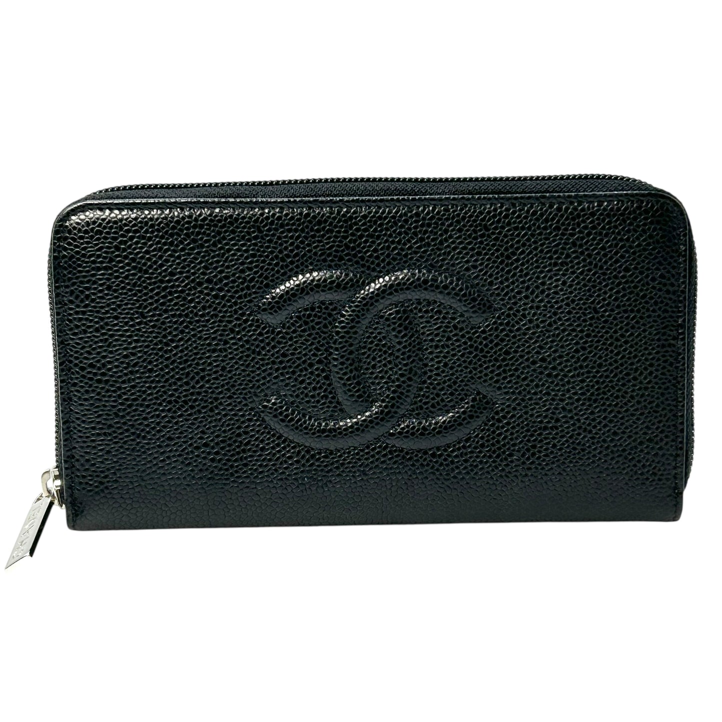 CHANEL Cocomark Caviar skin Zip longwallet