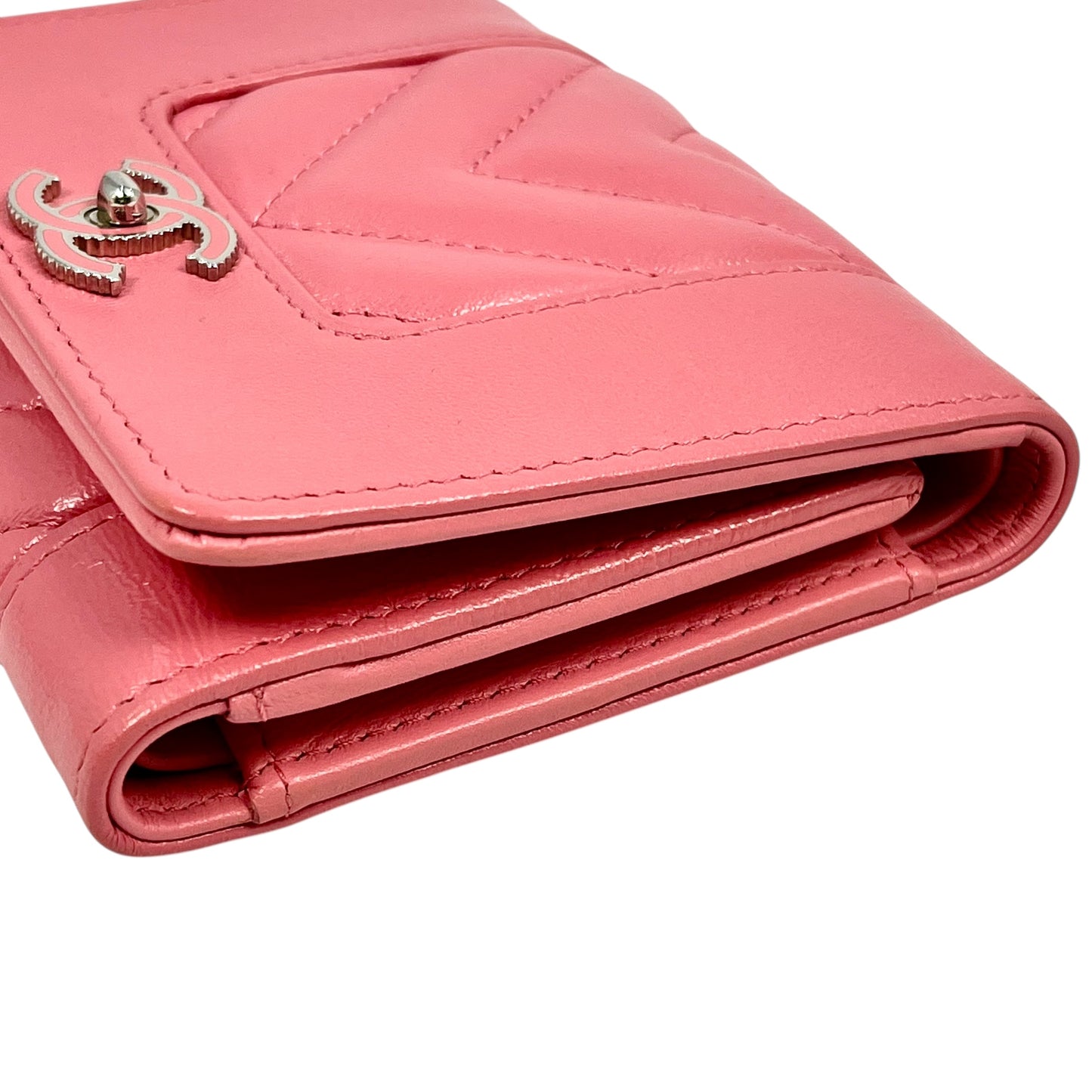 CHANEL Vstich Mademoiselle Tri-fold wallet