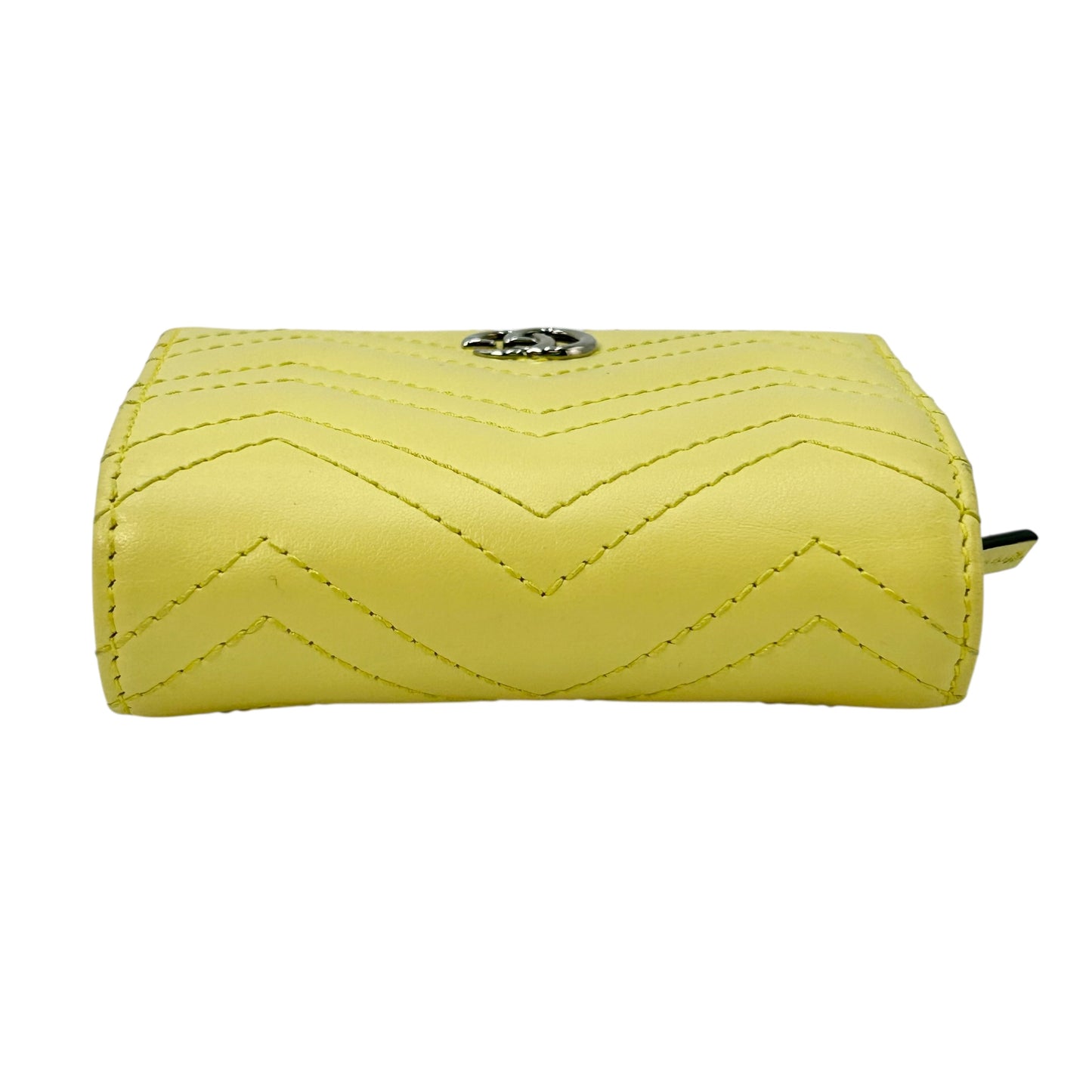 GUCCI GG Marmont Leather Compact Wallet - Yellow