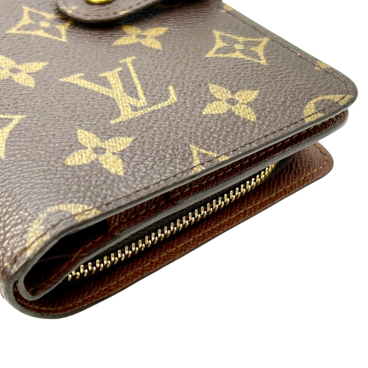 Louis Vuitton Monogram Portefeuille Porte-Papier Zip Compact Wallet - Brown - 32441