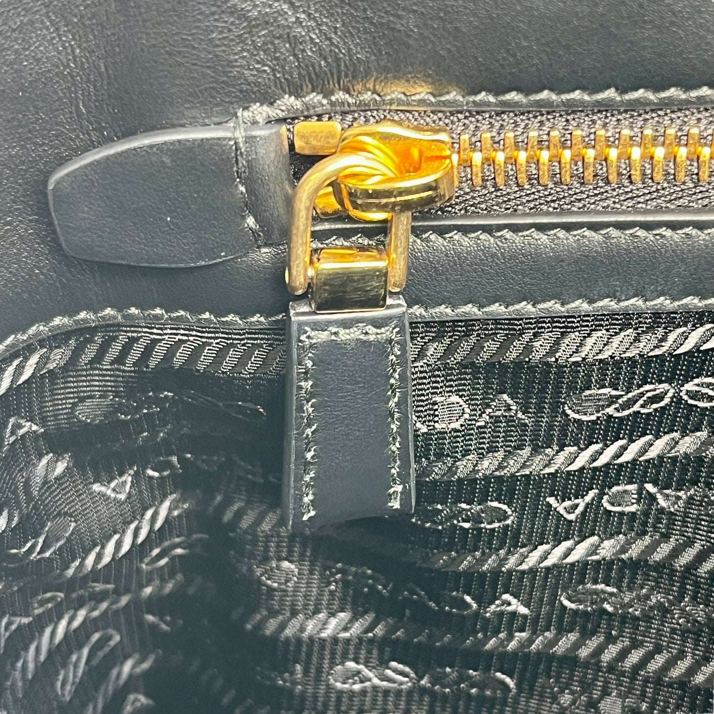 PRADA Soft Calf Leather 2way Tote Bag Shoulder Bag - Black