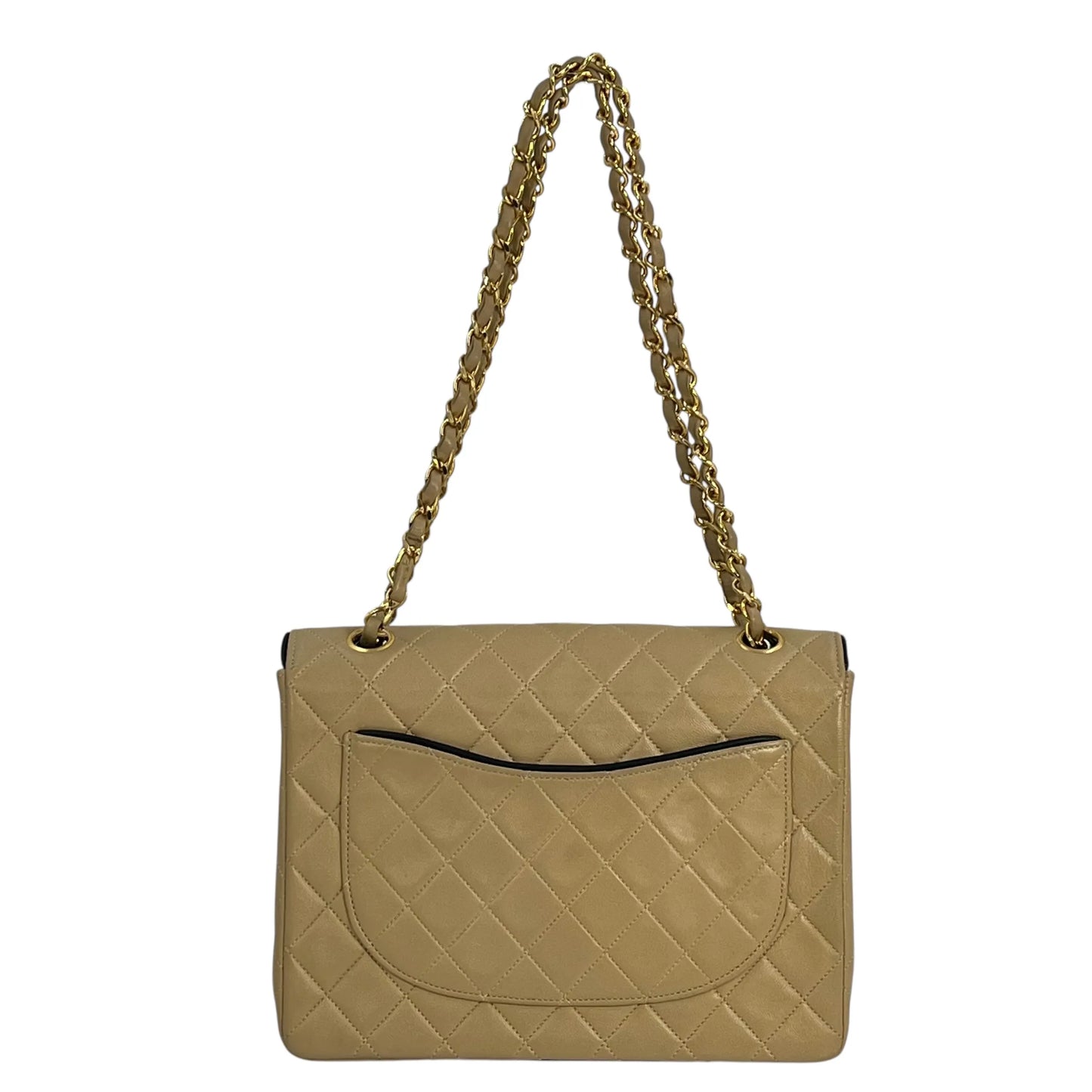 CHANEL 2.55 East West Matelasse Chain Shoulder Bag - Beige