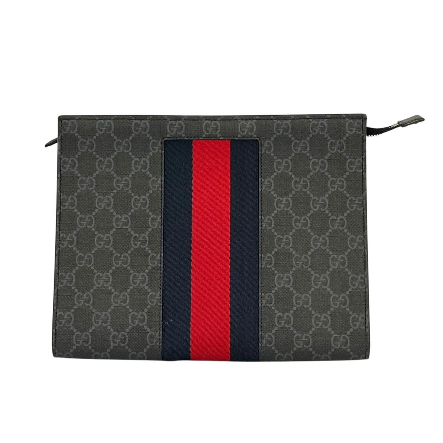 GUCCI GG Supreme Web Clutch Bag - Black