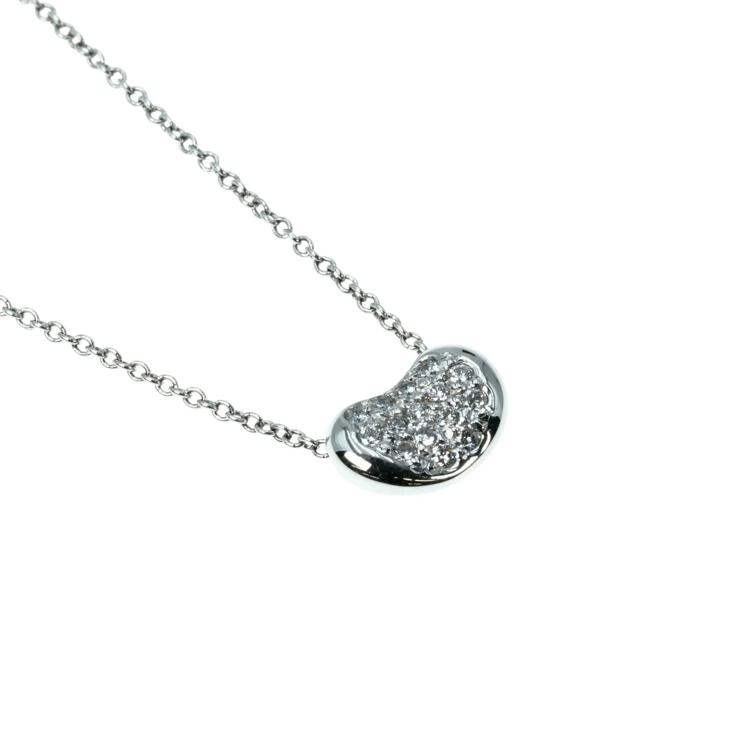 Tiffany Bean Design Diamond Pendant Necklace Pt950