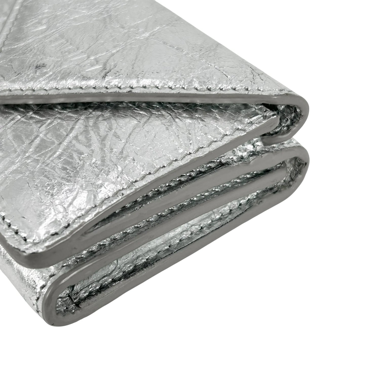 BALENCIAGA Papier Miini Compact Wallet - Silver