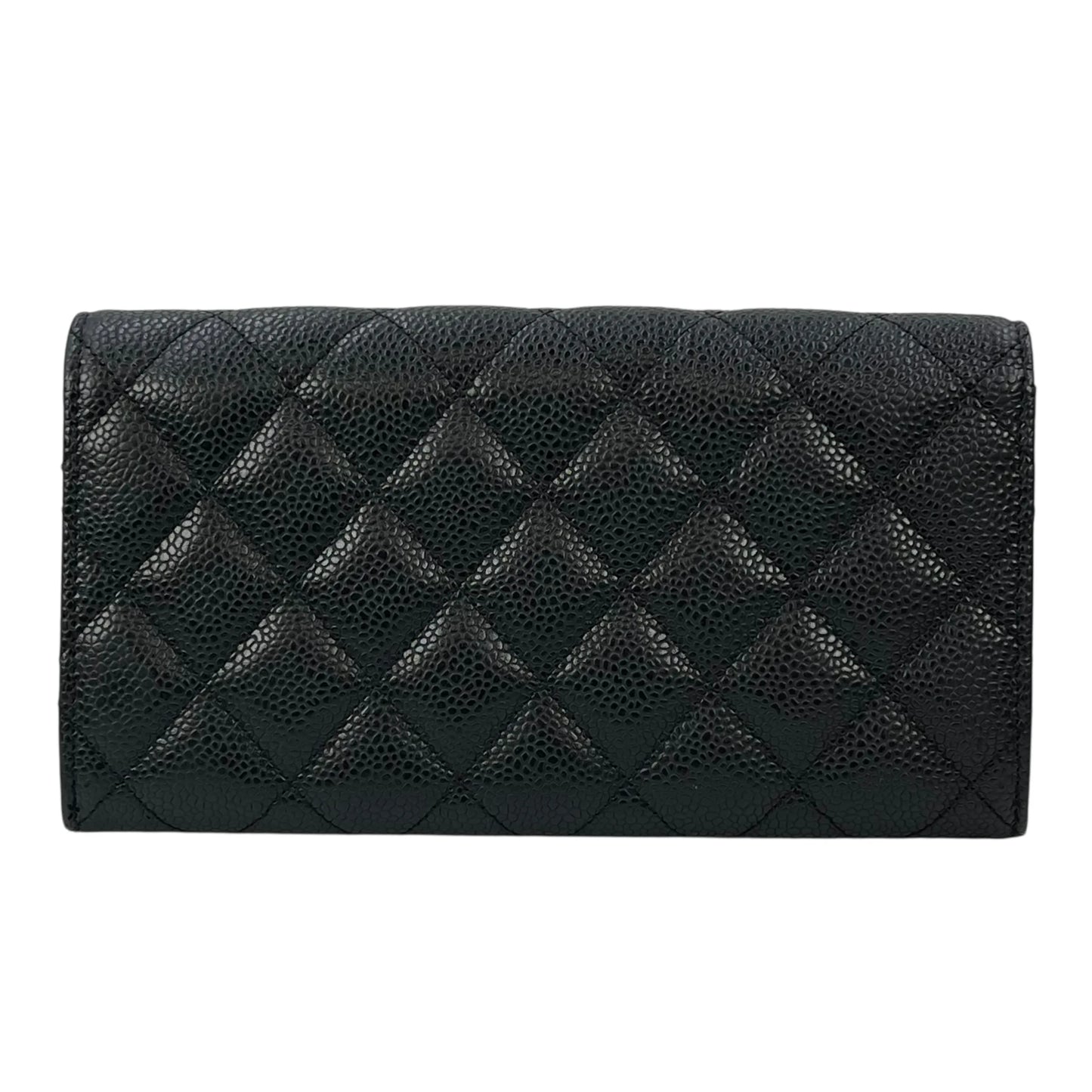 CHANEL Materasse Caviar Skin Classic Flap Long Wallet - Black