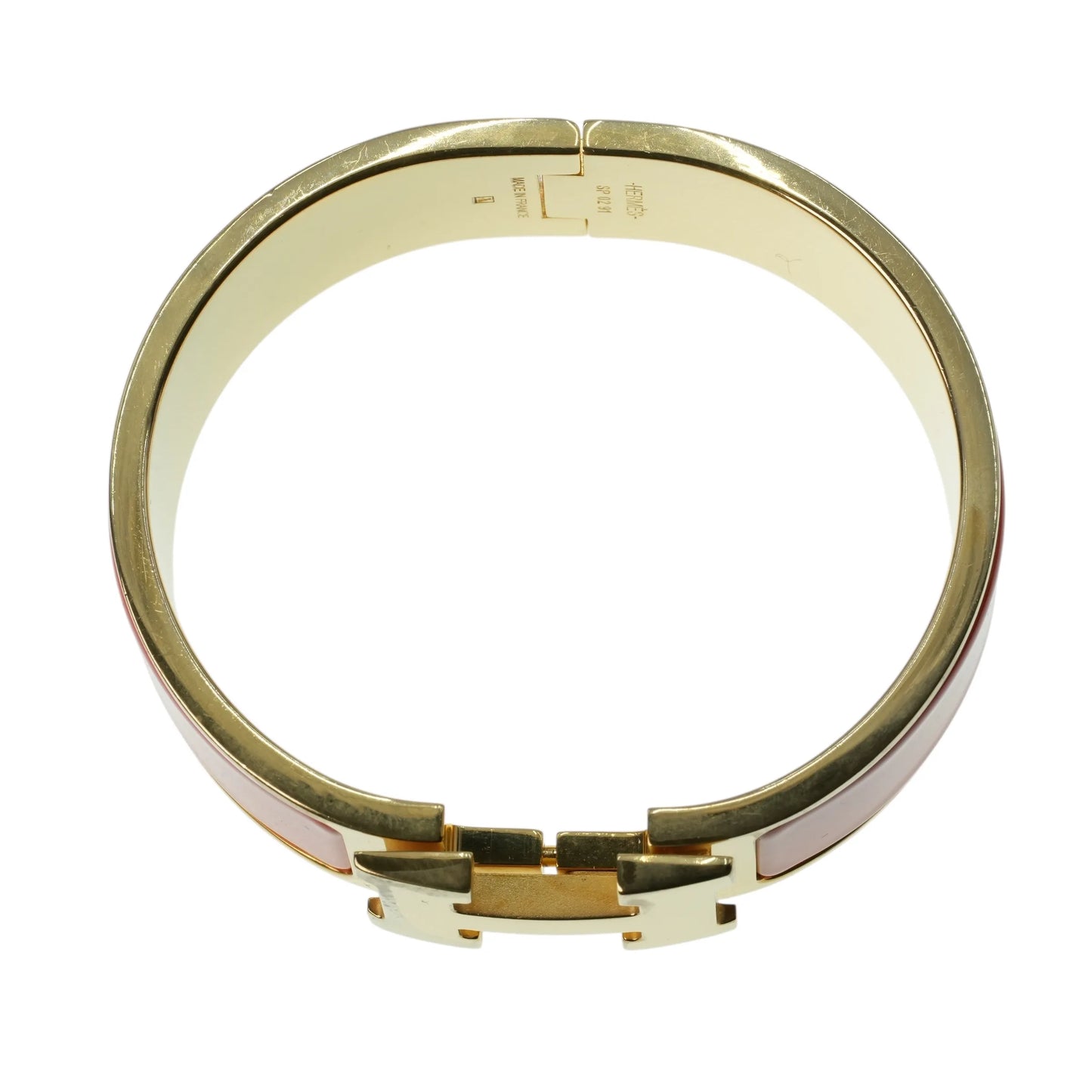 HERMES Clic Clac H Enamel GM Orange Bracelet Accessories