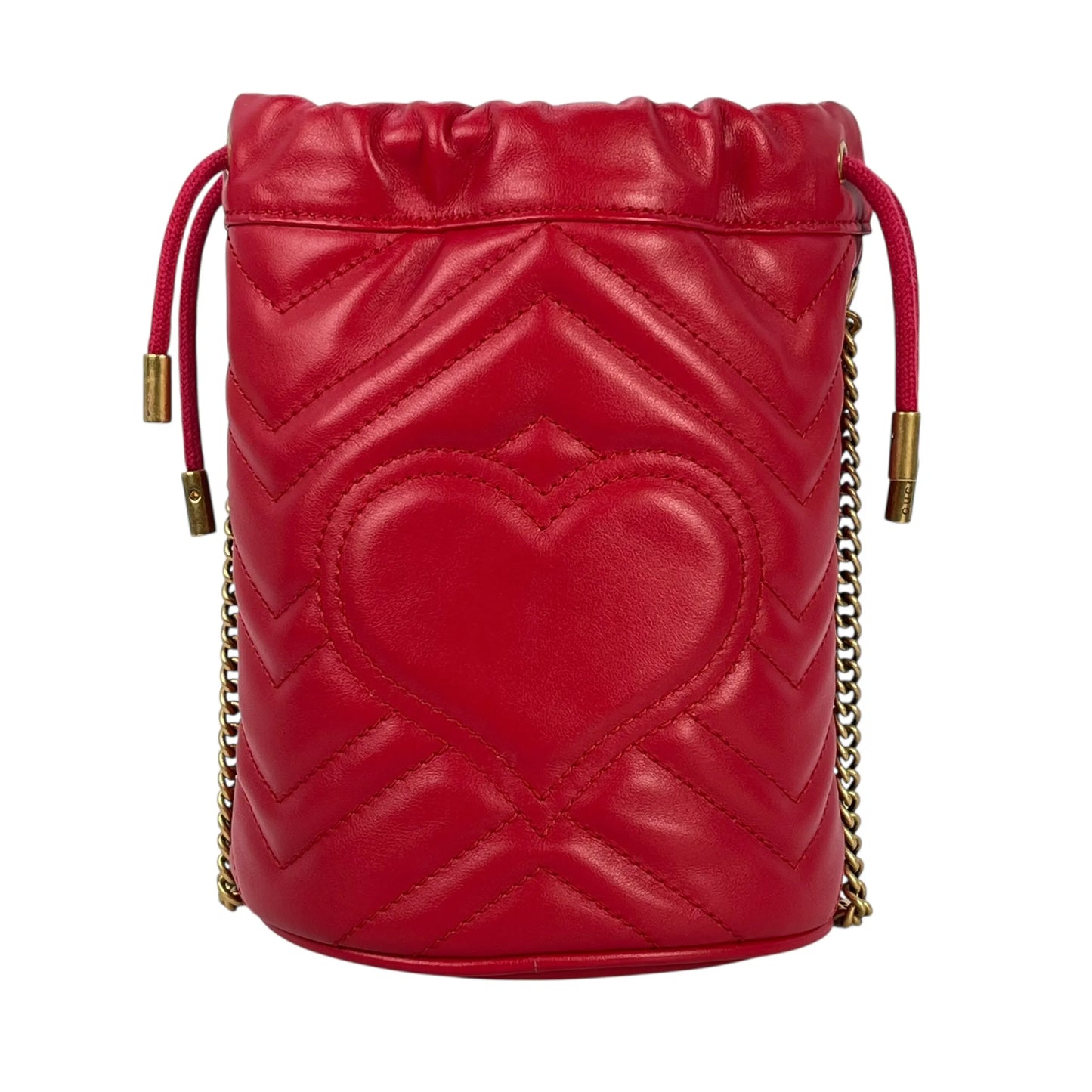 GUCCI GG Marmont Mini Bucket Bag - Red