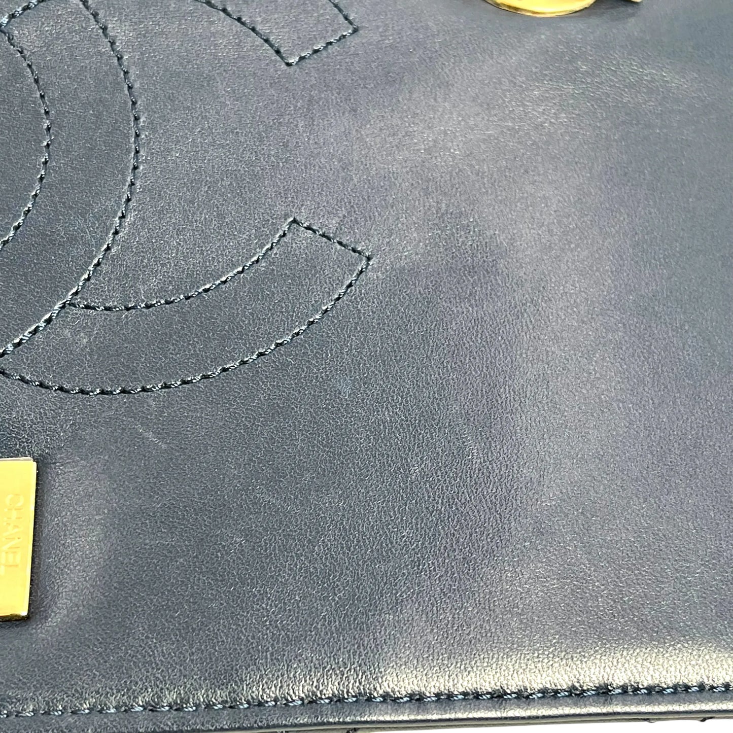 CHANEL Materasse Top Handle Trendy CC Chain Shoulder Bag - Navy