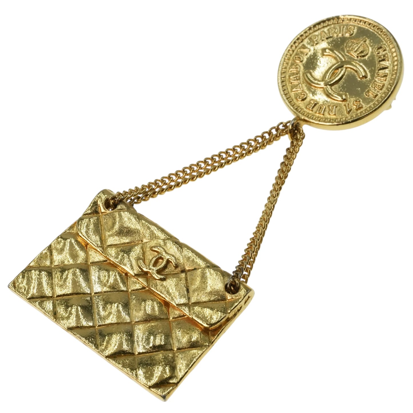 CHANEL Materasse CC Logo Brooch 25 - Gold Plated