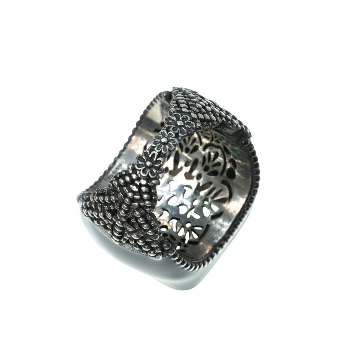 GUCCI Crystal GG Logo Ring - Silver 925